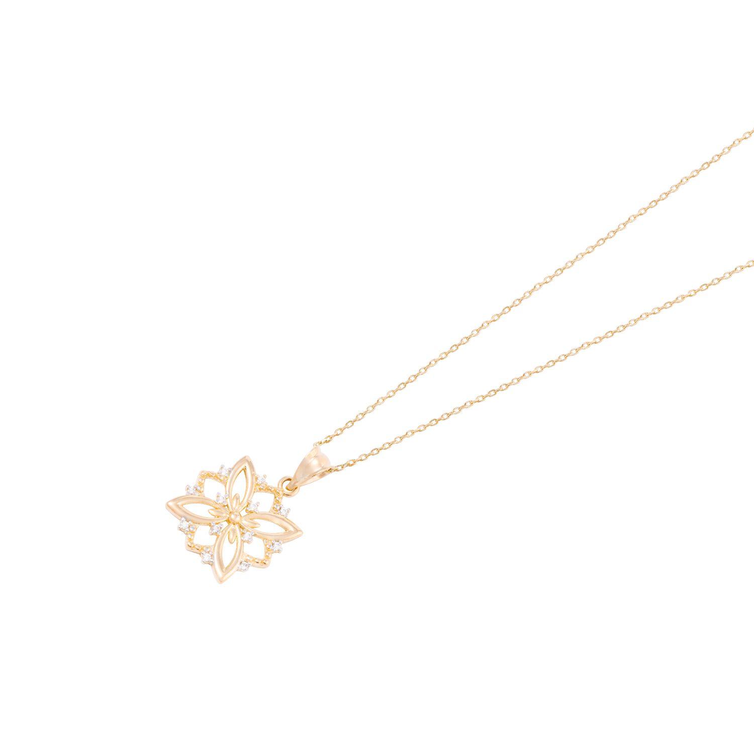 Colgante de Oro 18kt Copo de Nieve 12 Circonita-1