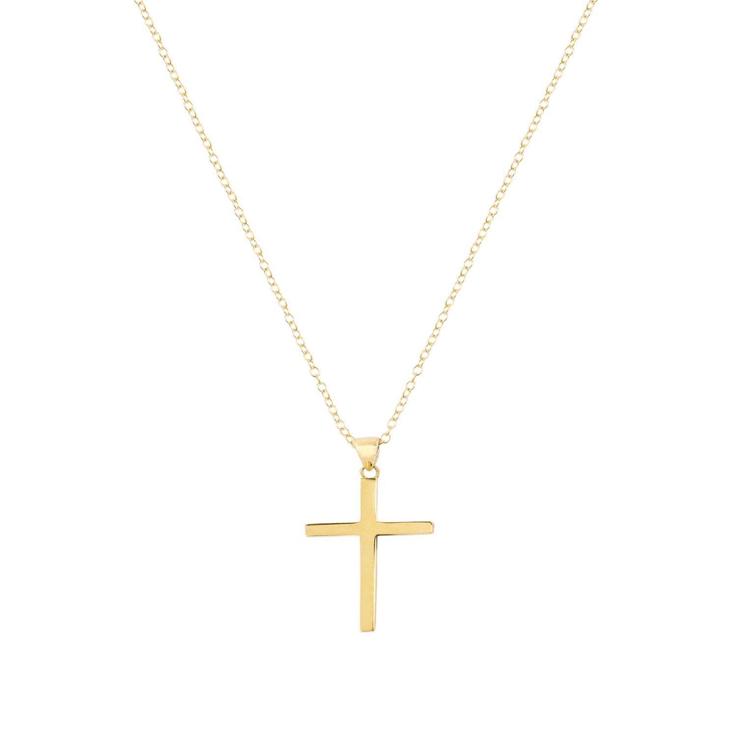 Colgante de Oro 18kt Cruz plana pequeña-1