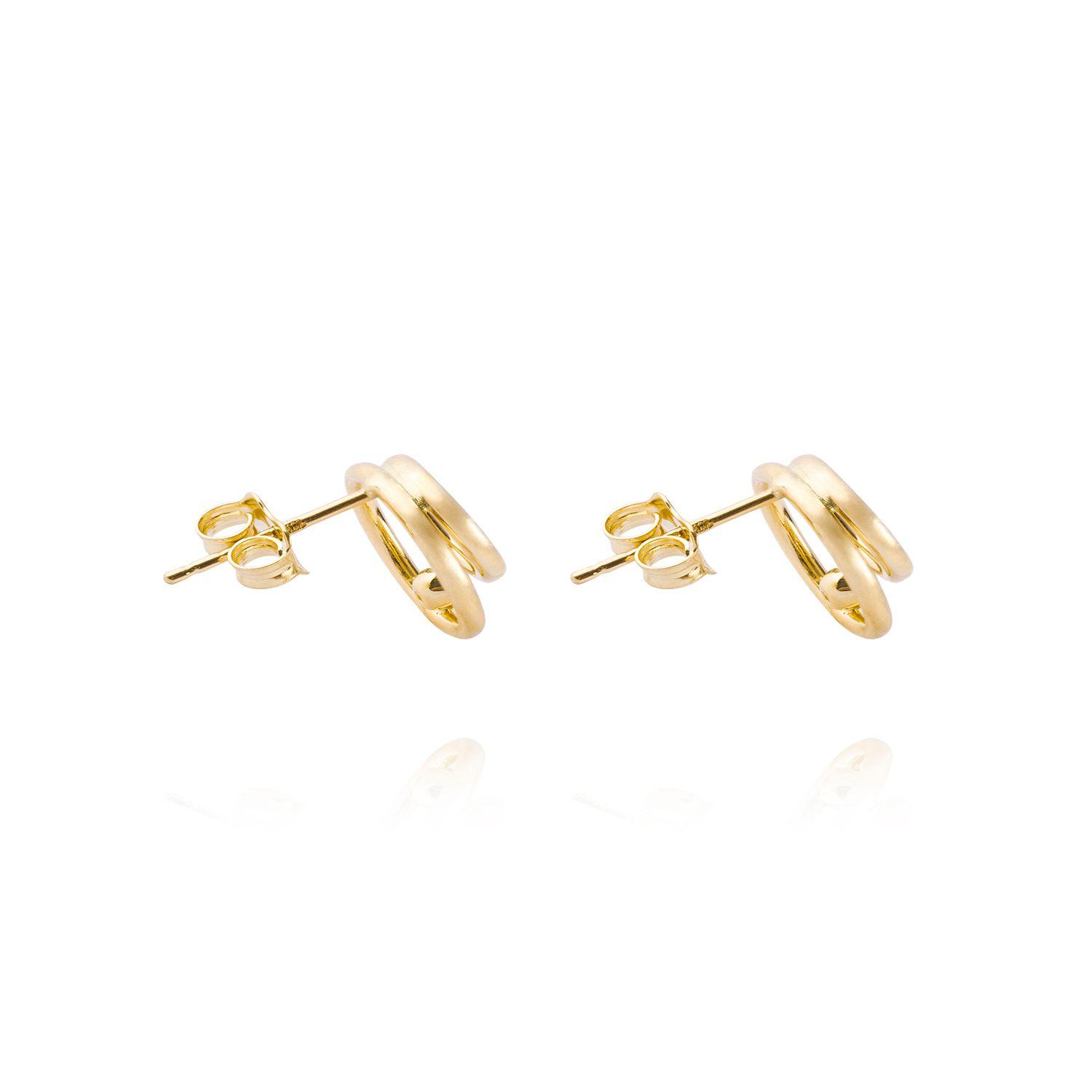 Aros de Oro 18kt Modelo Resorte con Circón-2