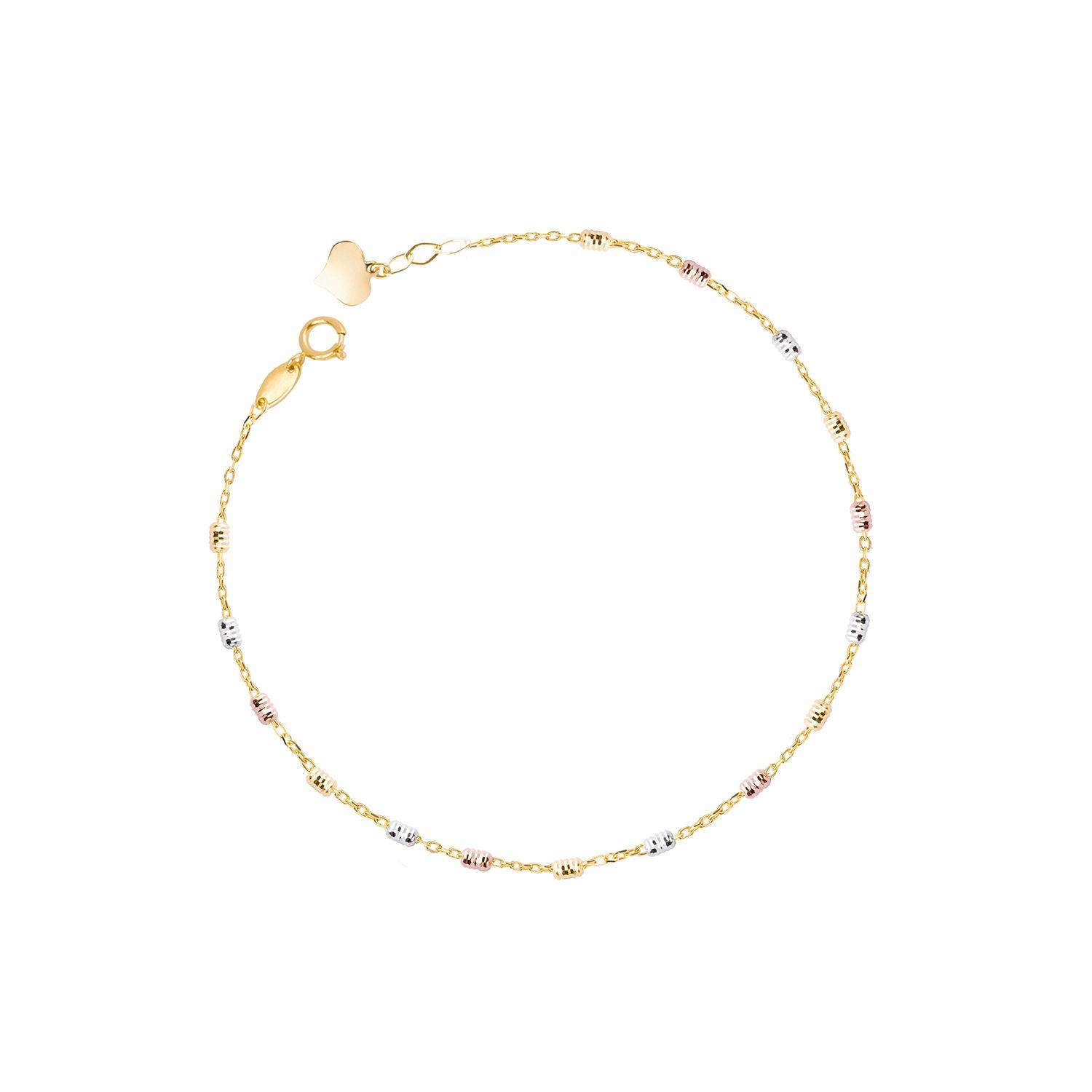 Pulseras de Oro 18kt Modelo Resorte y Corazón-2