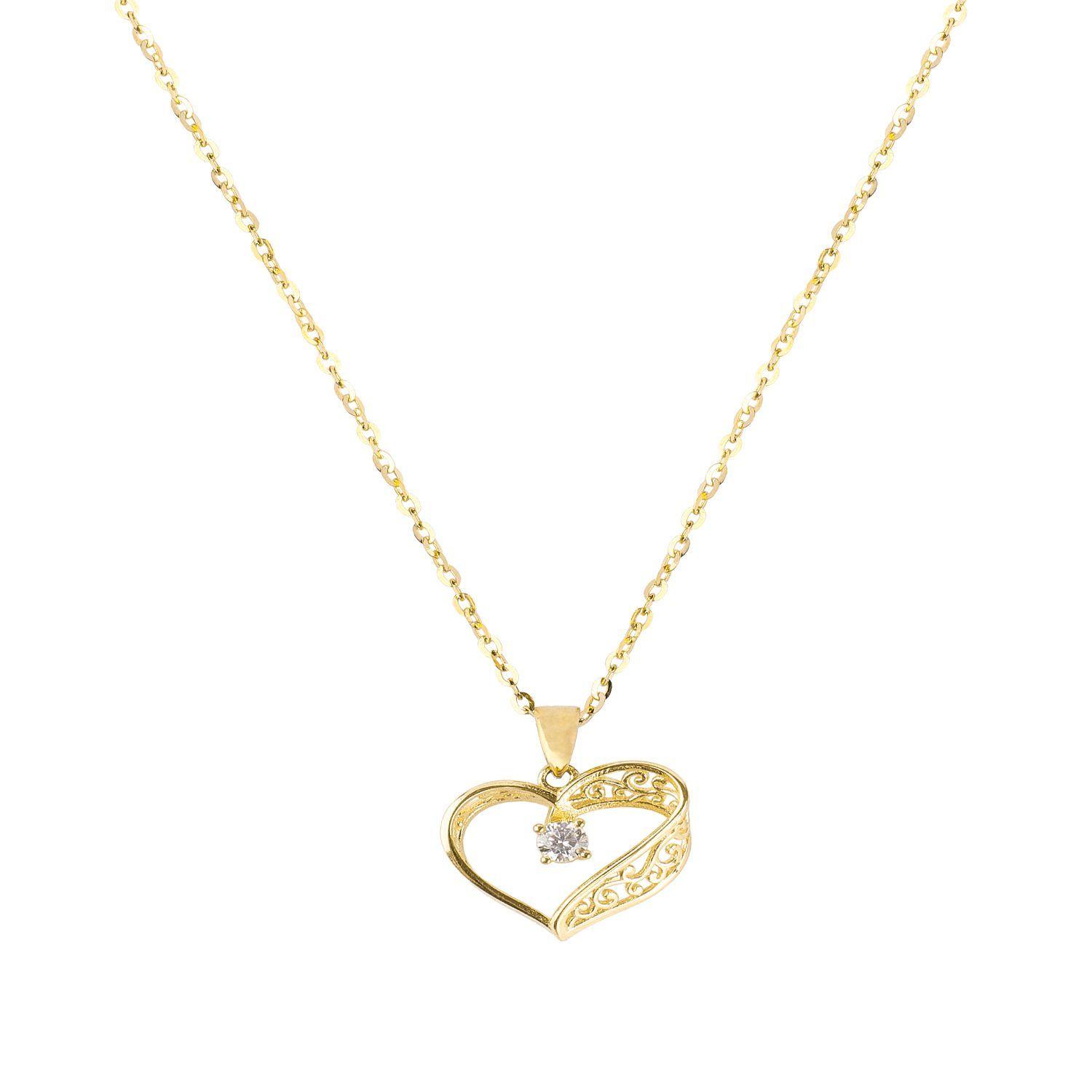 Colgante Oro Amarillo 18kt Corazón Relieve-2