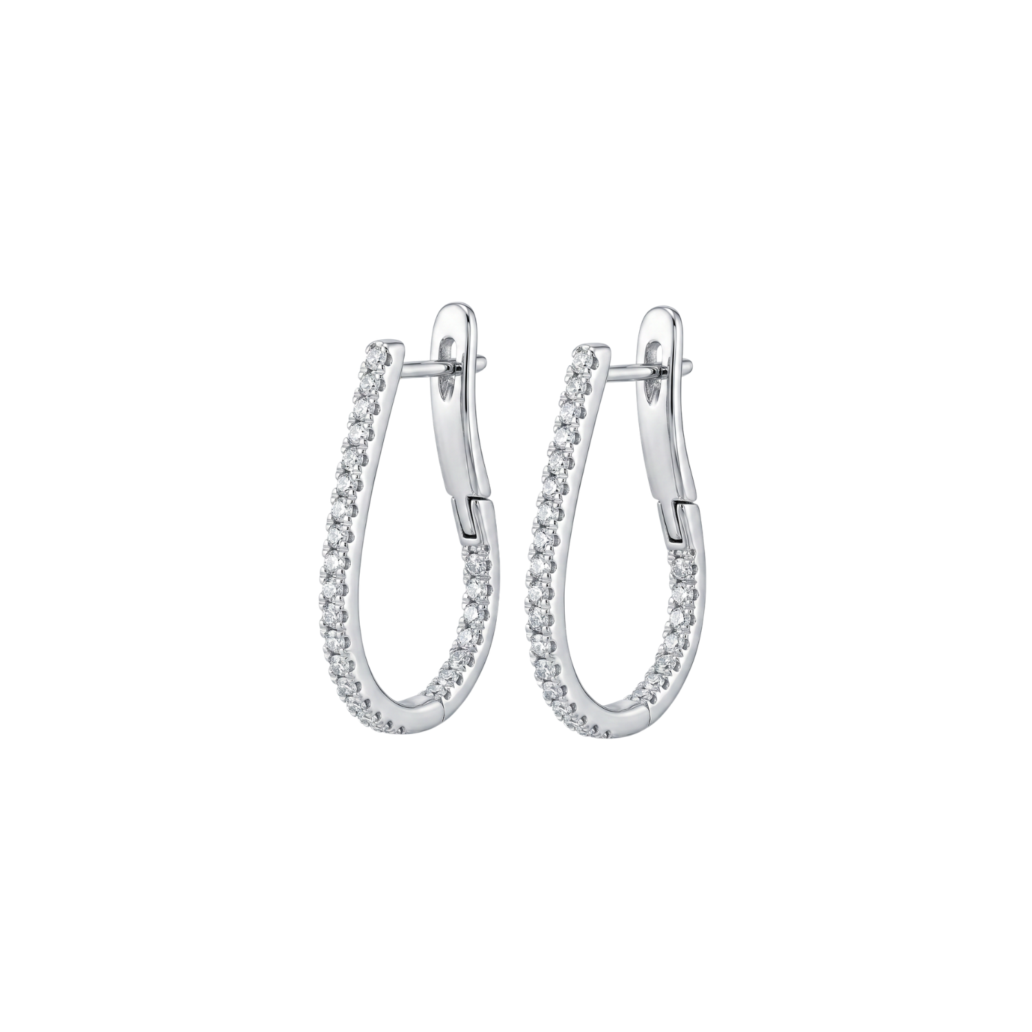 Aros Oro Blanco 18kt Diamantes Argollas 65 Pts-0