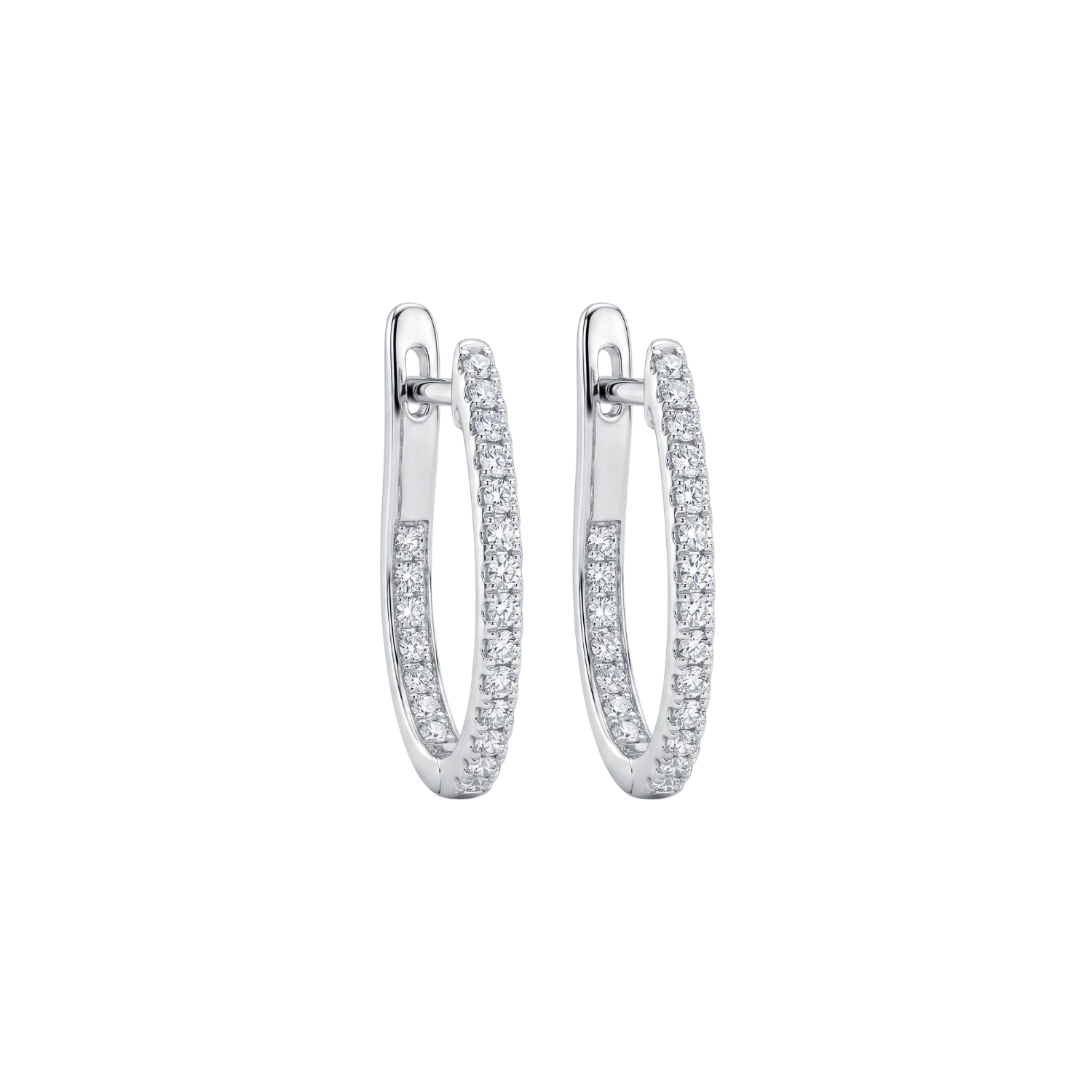 Aros Oro Blanco 18kt Diamantes Argollas 65 Pts-2