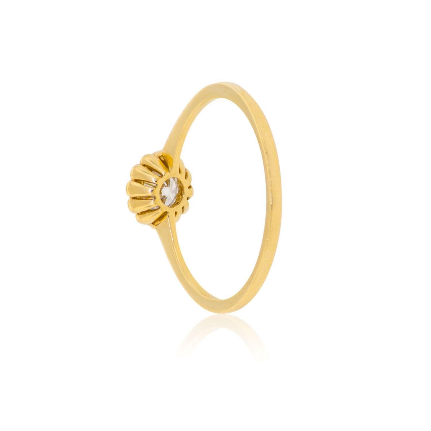 Anillo Compromiso de Oro 18Kt Roseta Circonita 4,0mm-2