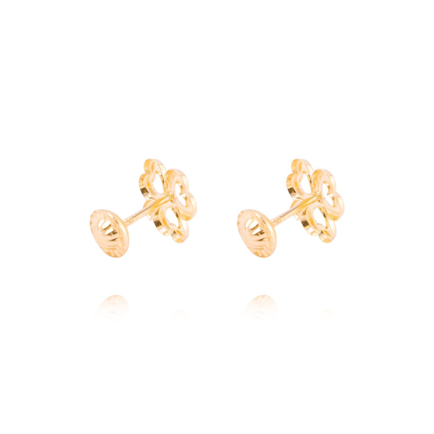 Aros de Oro de 18kt Modelo trébol-2