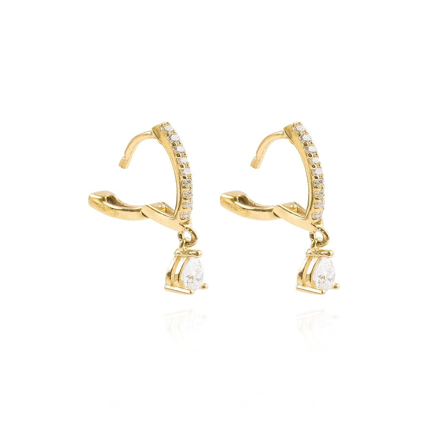 Aros de Oro 18kt Colgante Circón gota-2