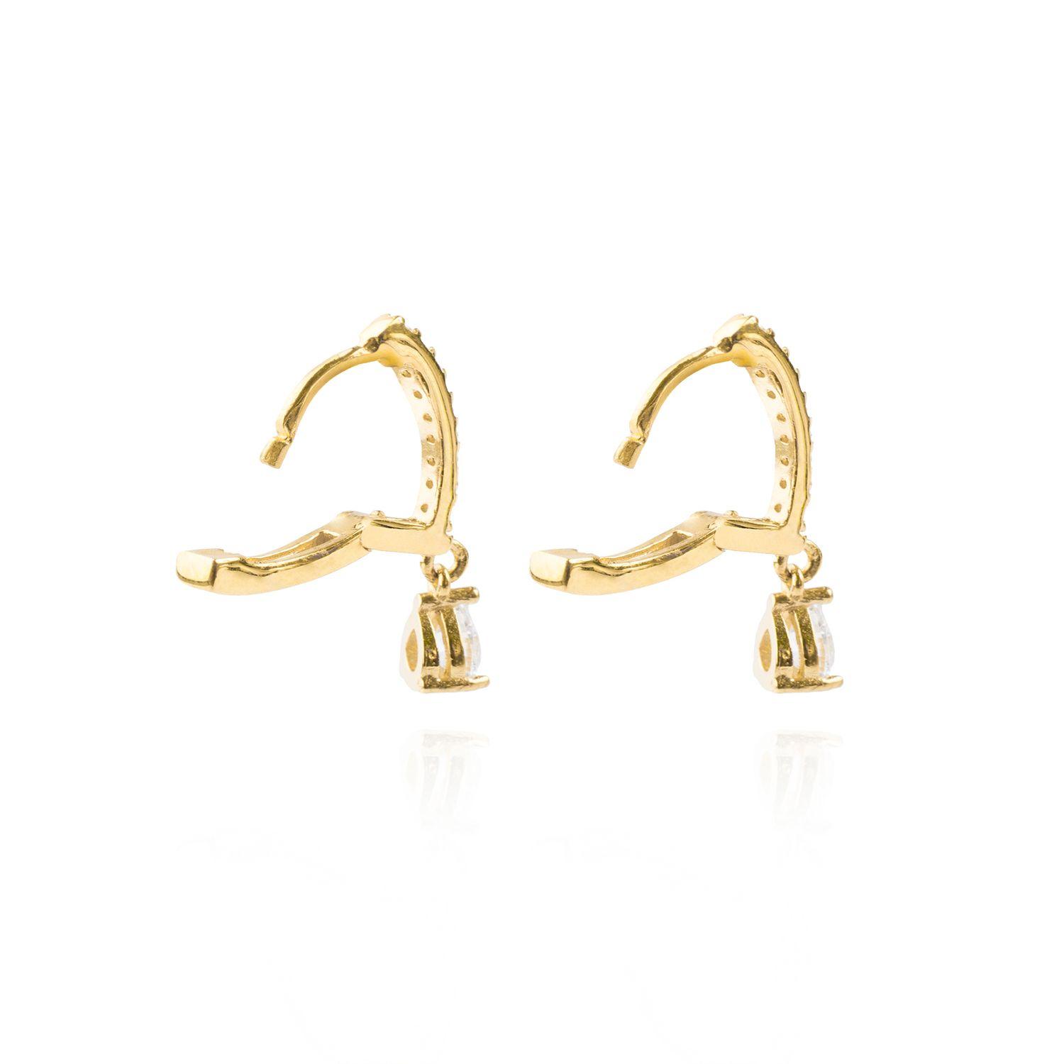 Aros de Oro 18kt Colgante Circón gota-1