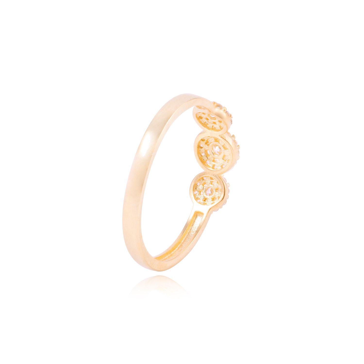 Anillo Compromiso de Oro 18Kt Circón Rosetón Triple-2