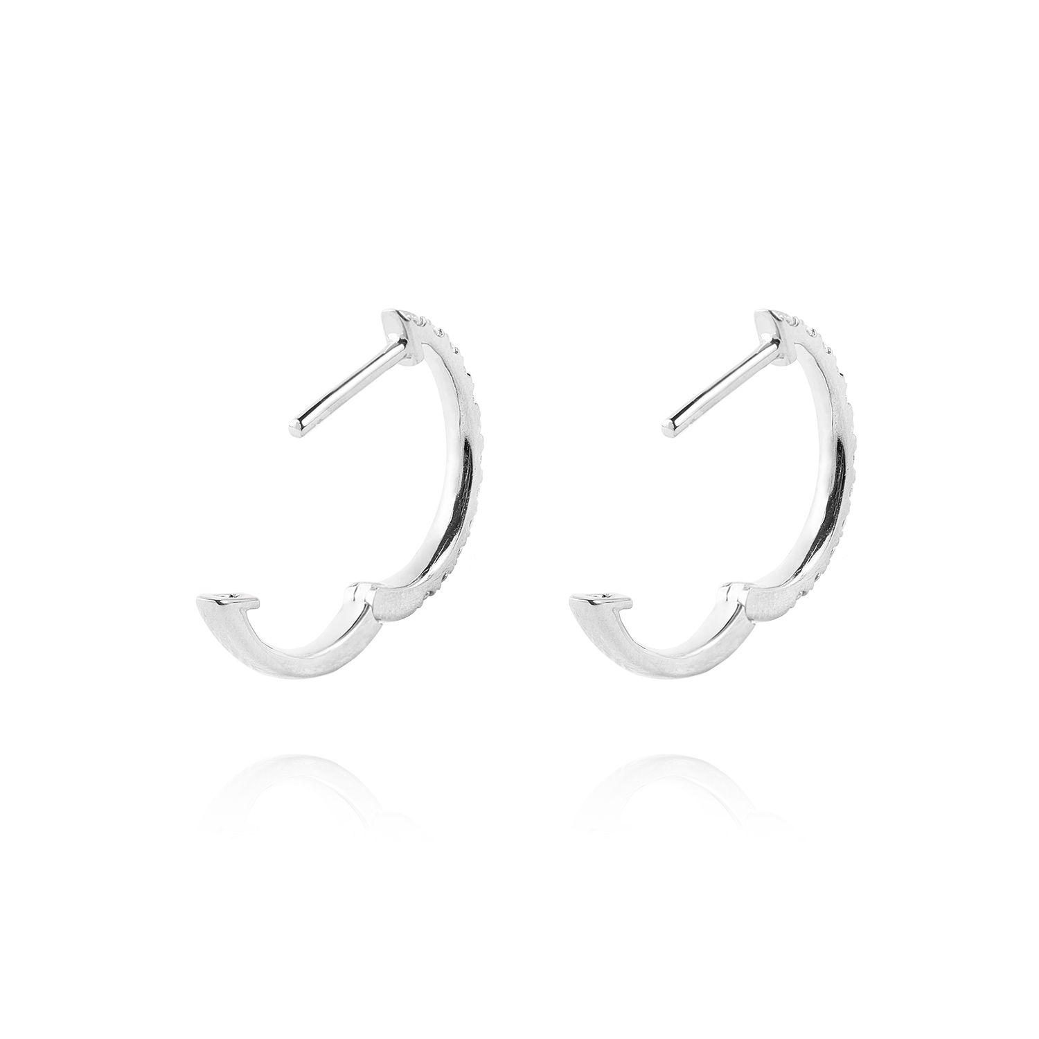 Aros Oro Blanco 18kt Diamantes de Argollas 23 Pts Totales-2