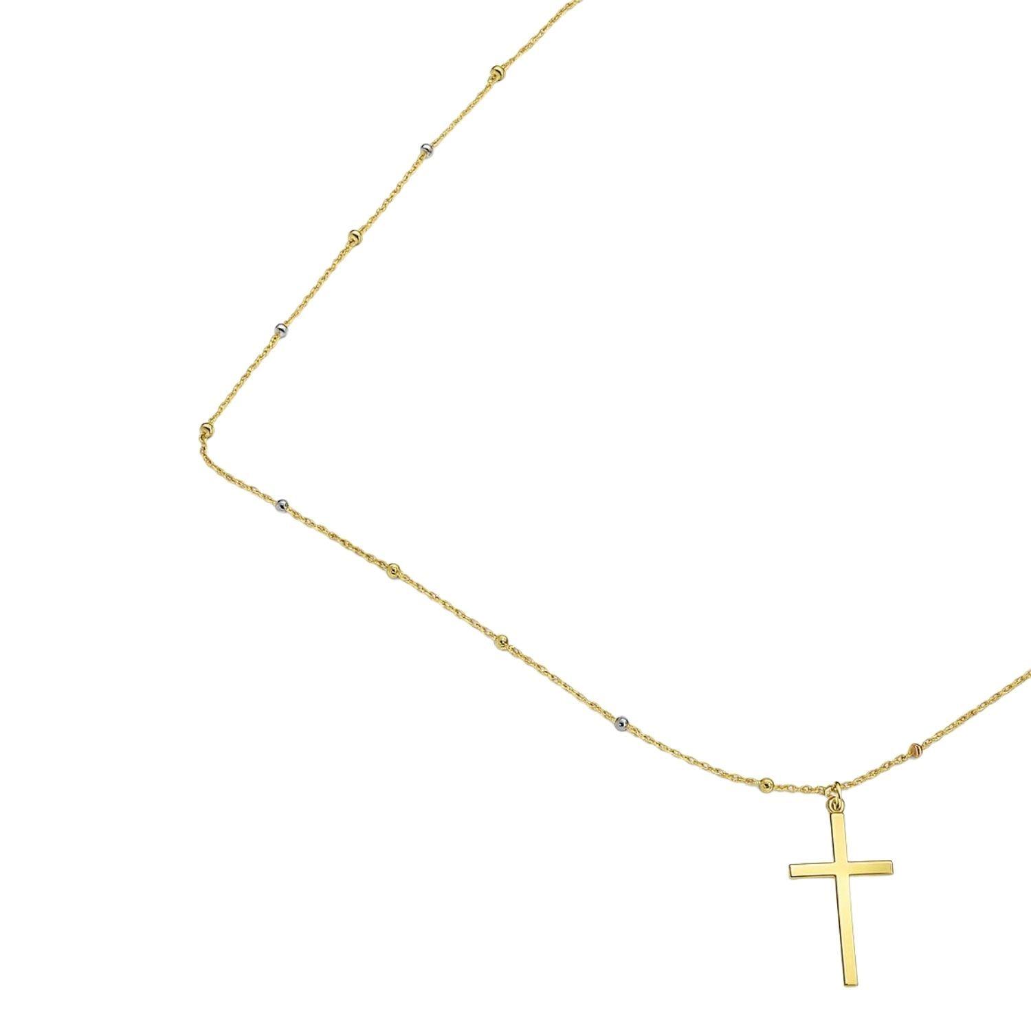 Collar Oro Amarillo 18kt Rosario Tricolor-2