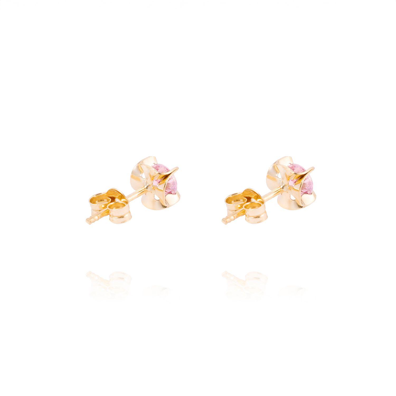 Aros de Oro 18kt Rosa Francia 4MM-2