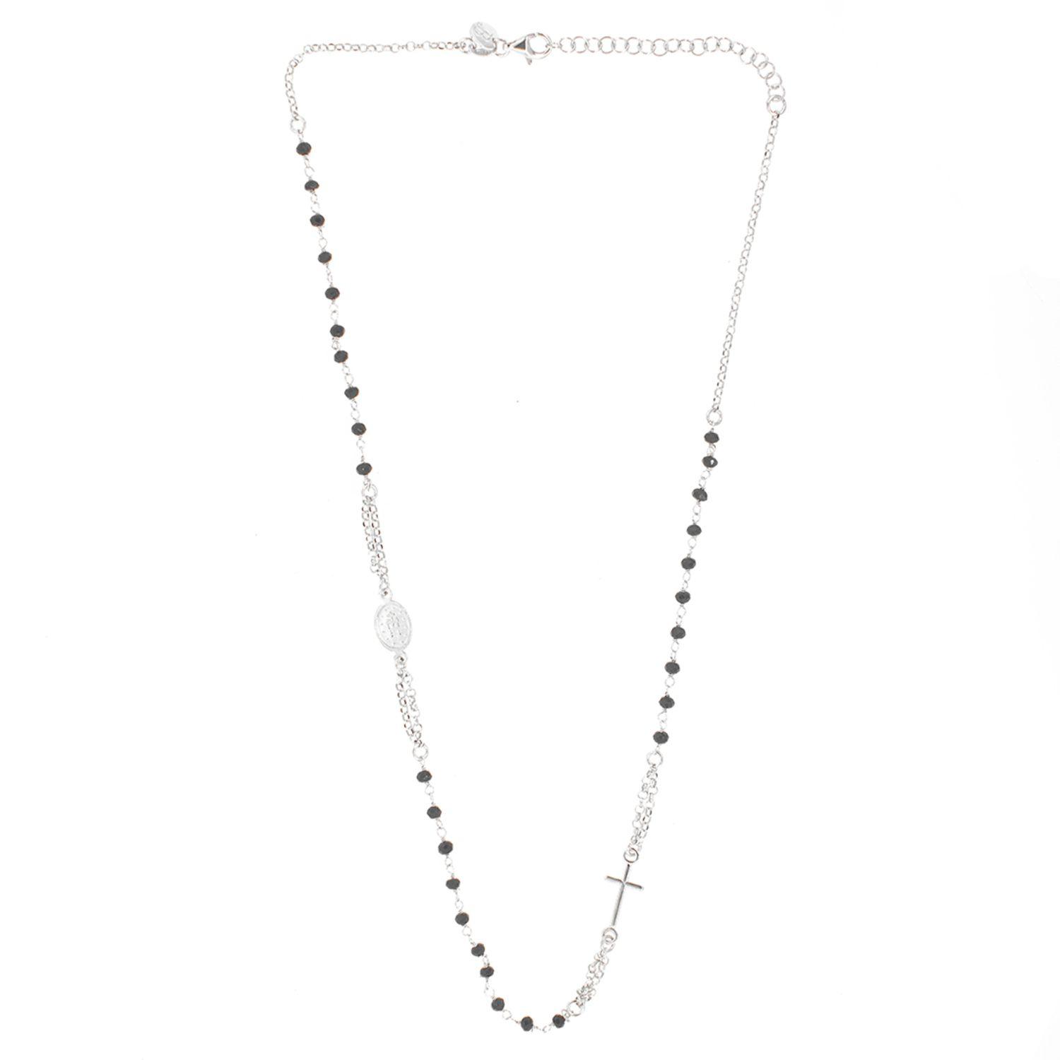 Collar de Plata Esterlina 925 Rosario Onix-2