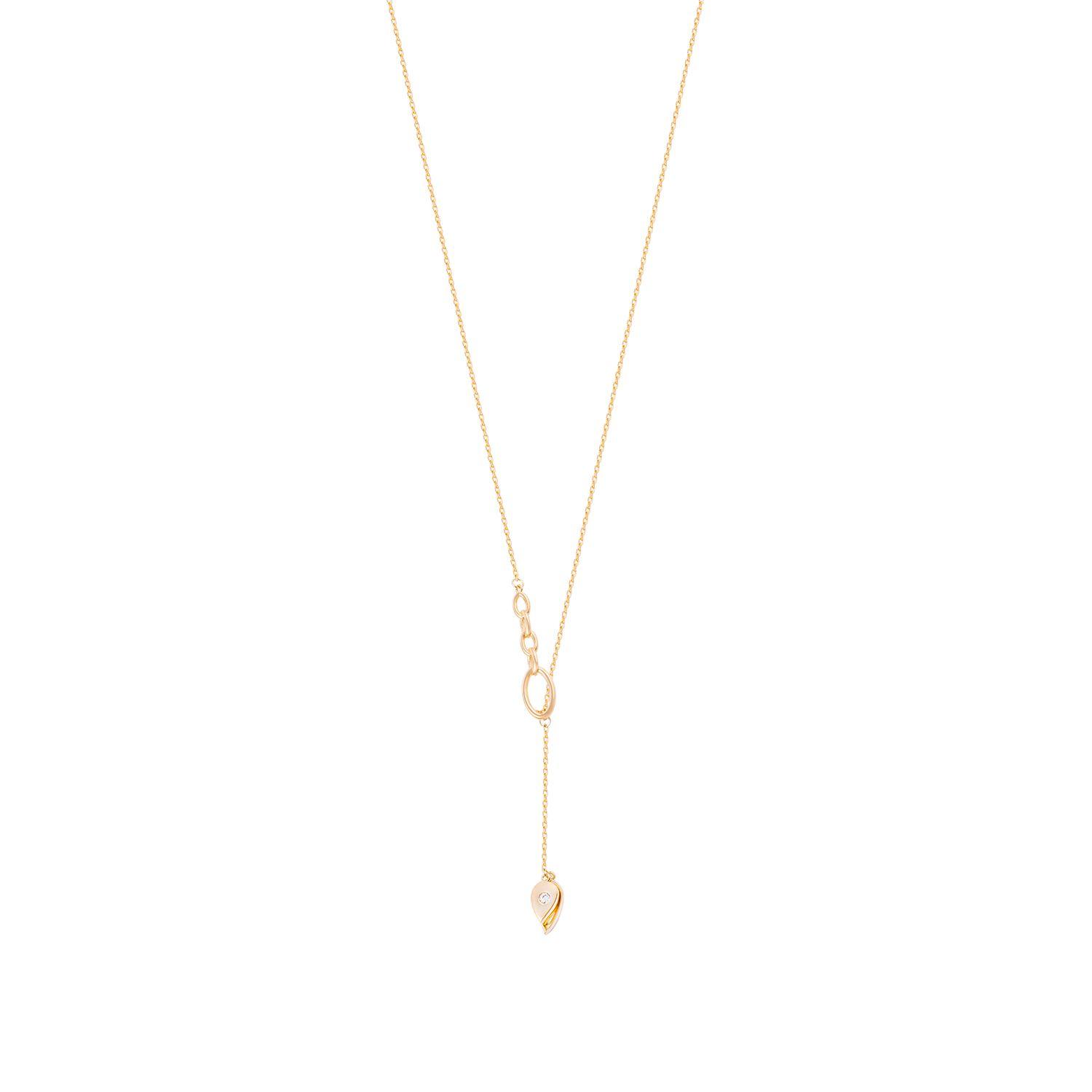 Collar de Oro 18kt Gota Circonita-2