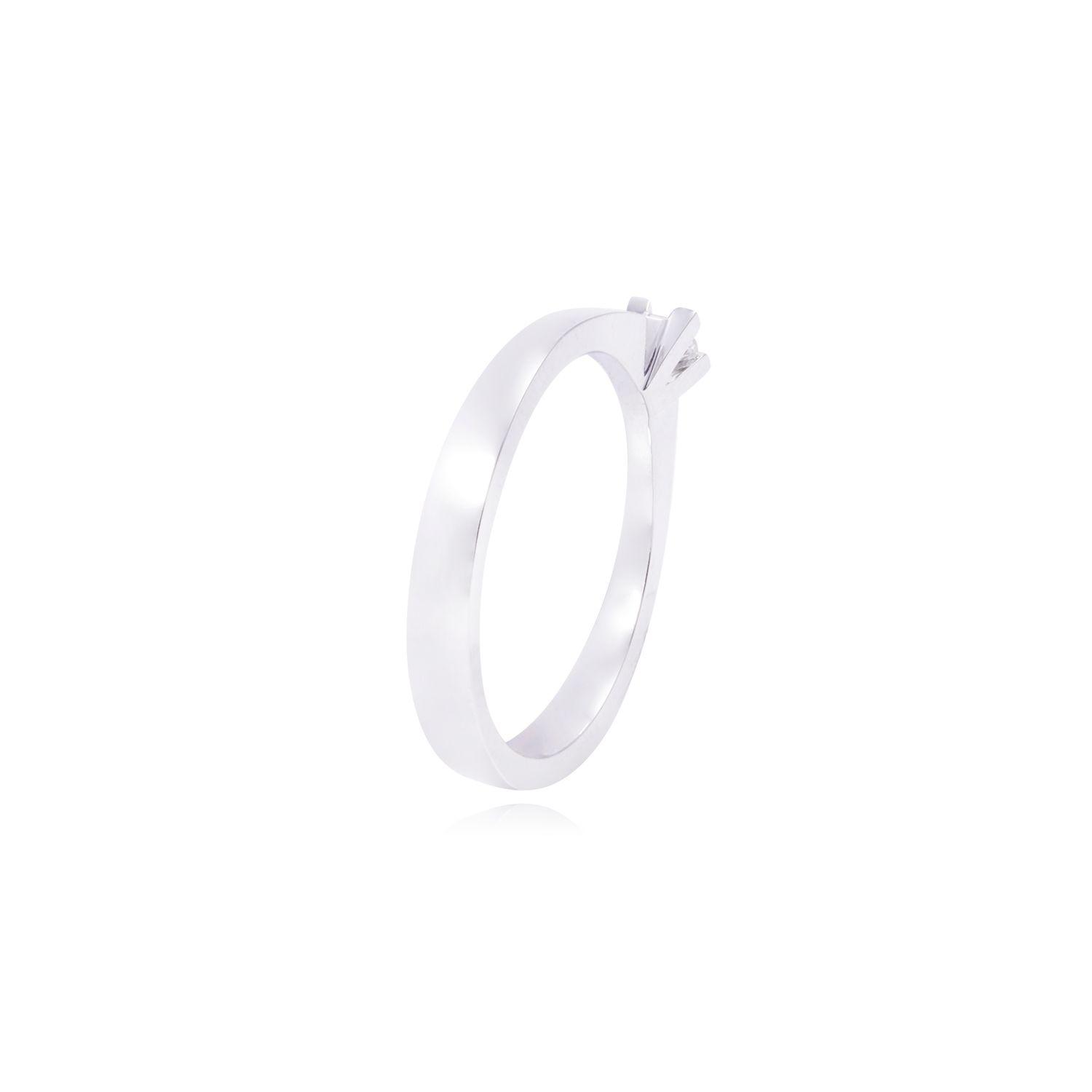 Anillo Compromiso de Oro de 18kt Solitario 9 puntos de diamante-2