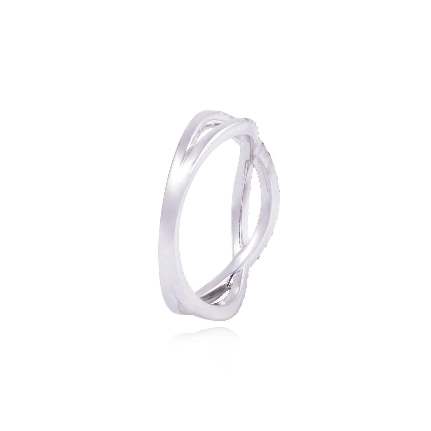 Anillo Compromiso de Oro de 18kt Eslabones 41 puntos de diamante-2