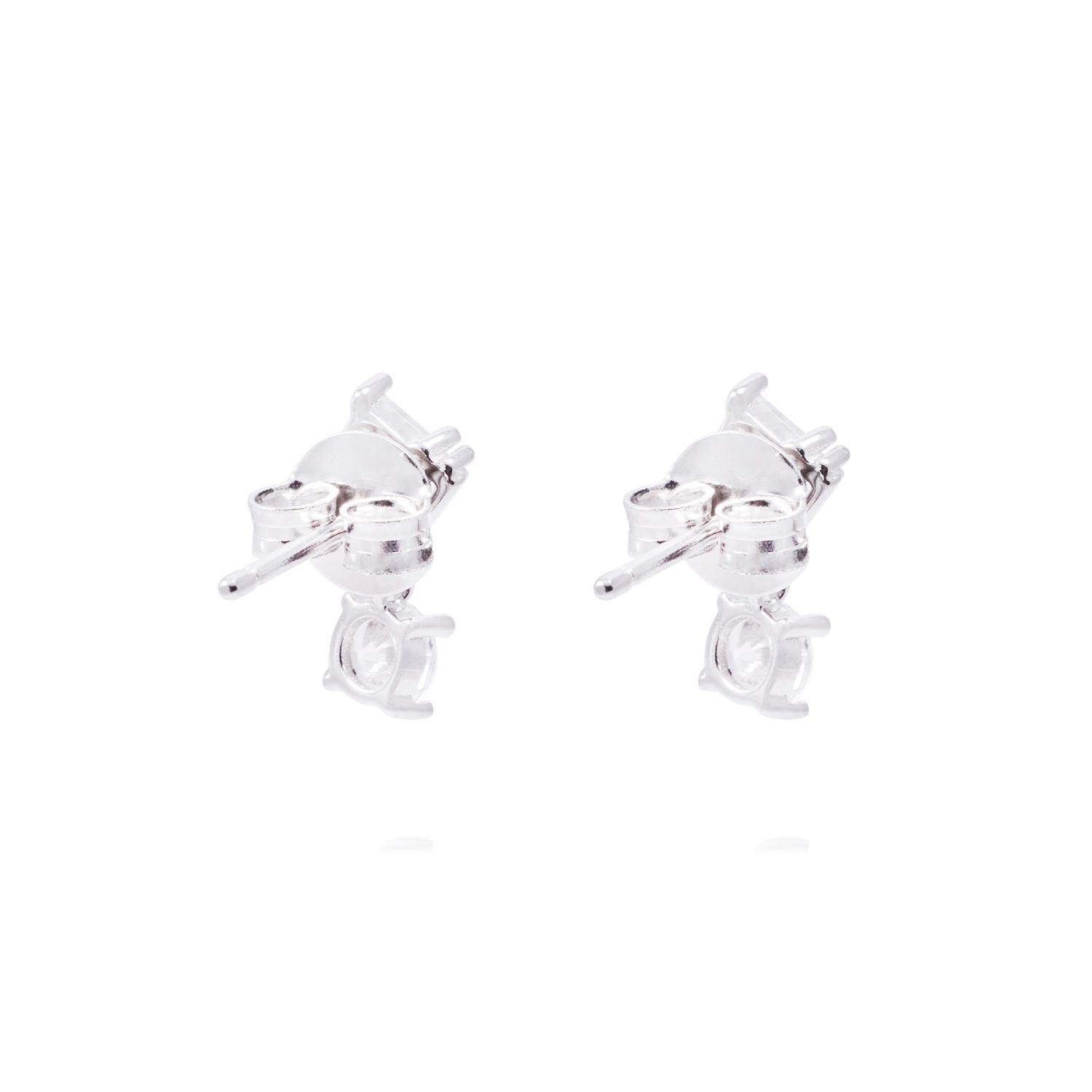 Aros de Plata Esterlina Dúo de Luz Colgante con Circonita-2