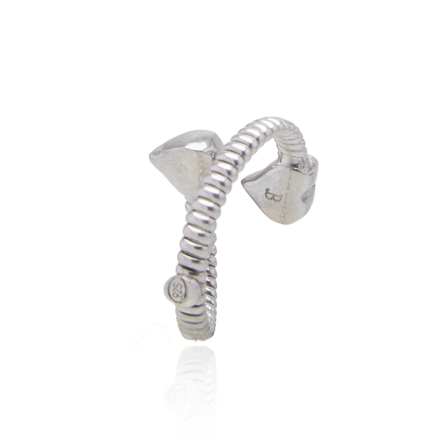Anillo de Plata Esterlina 925 Abierto Doble Corazon-2