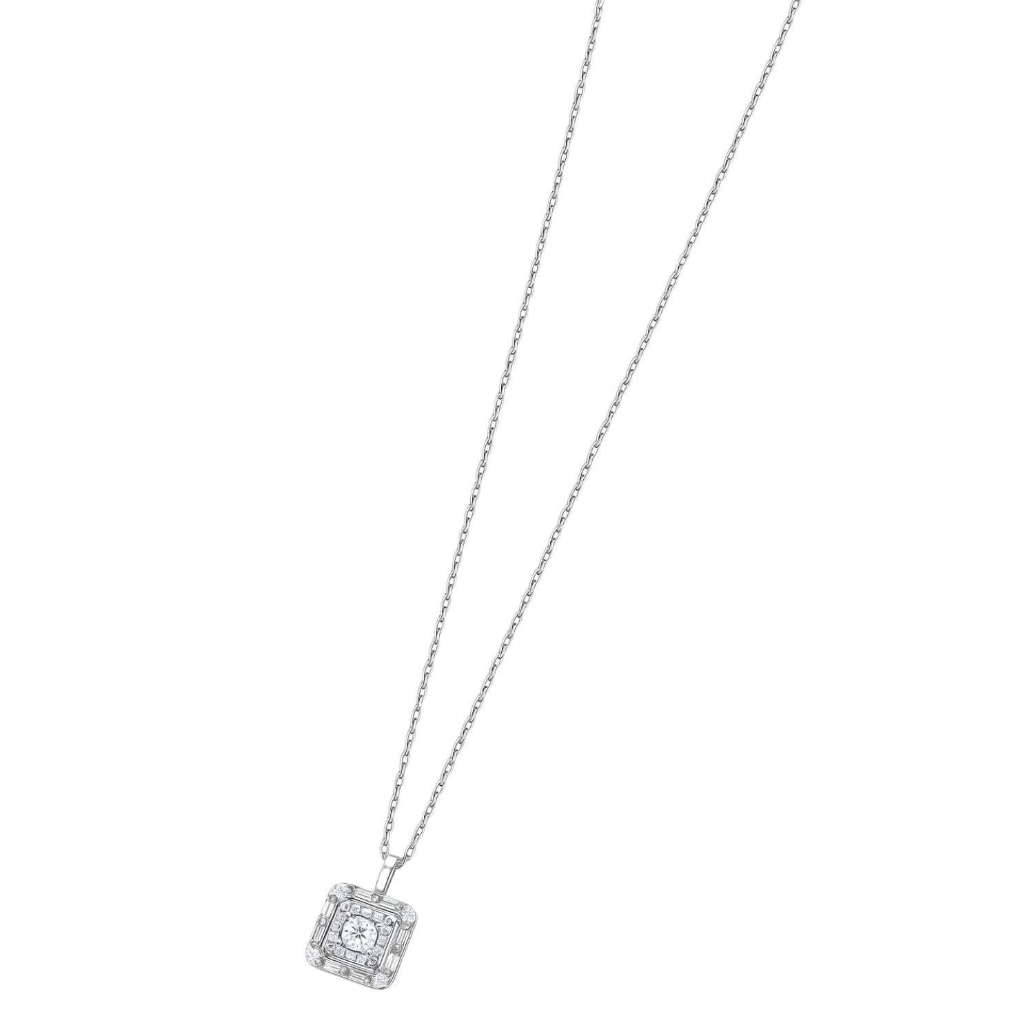 Collar Oro Blanco 18kt Brillo Eterno Circonita-2