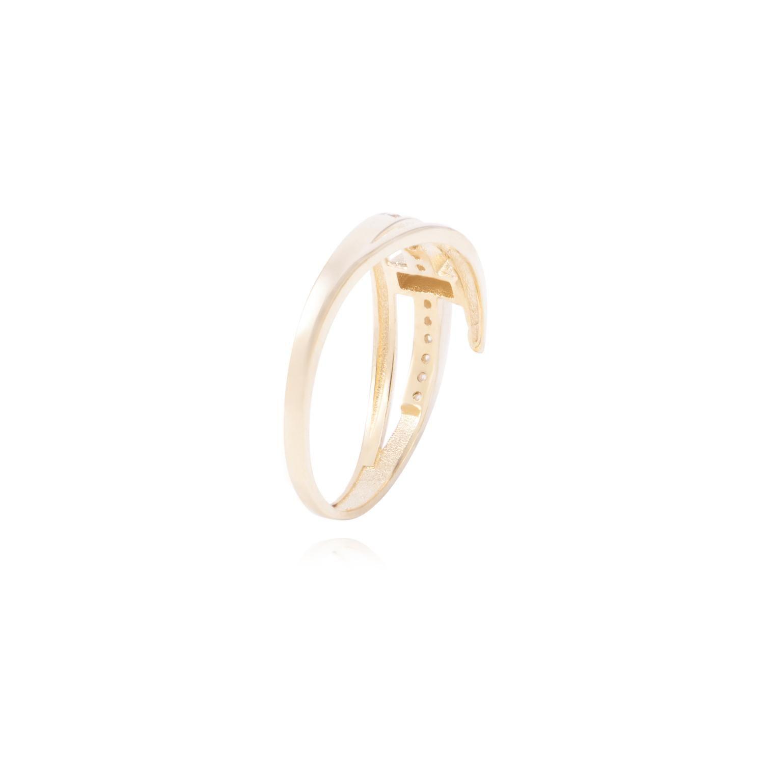 Anillo de Oro 18Kt Entrelazado y Circon-2