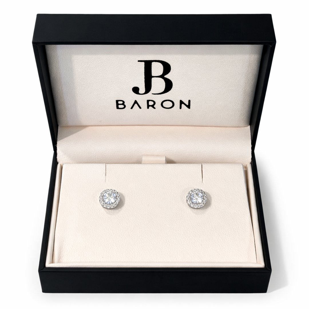 Aros Oro Blanco 18kt Circonita Botón-3