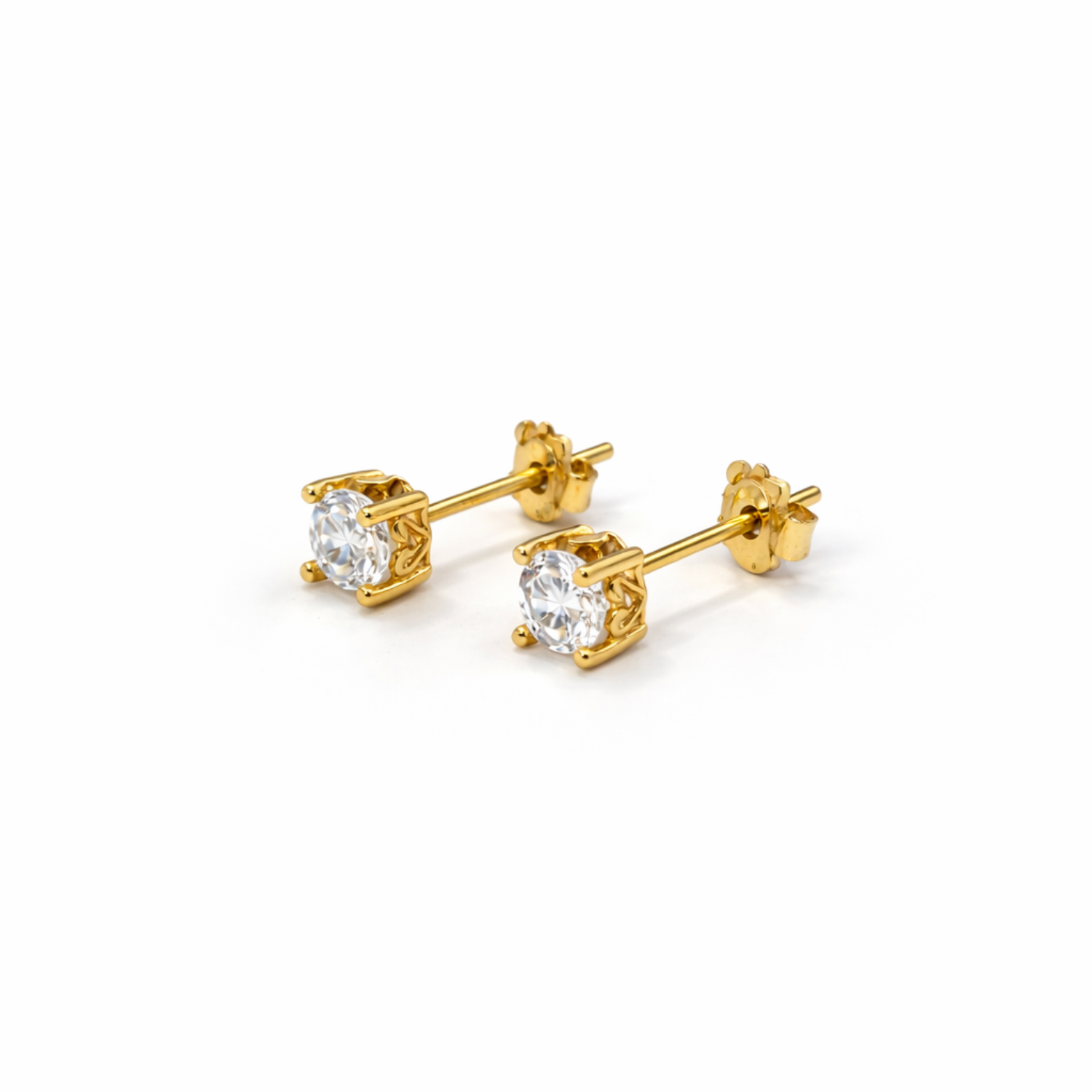 Aros Oro Amarillo 18kt Circonita Central 4MM-2