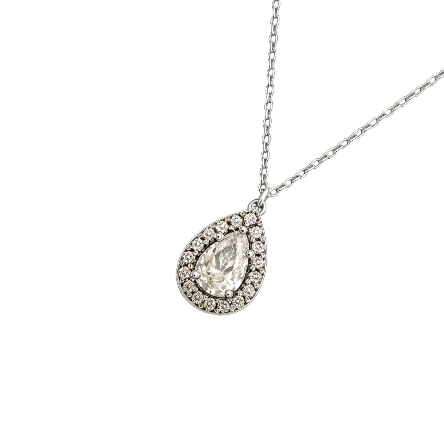 Collar de Plata Esterlina 925 Gota con Circonita-2