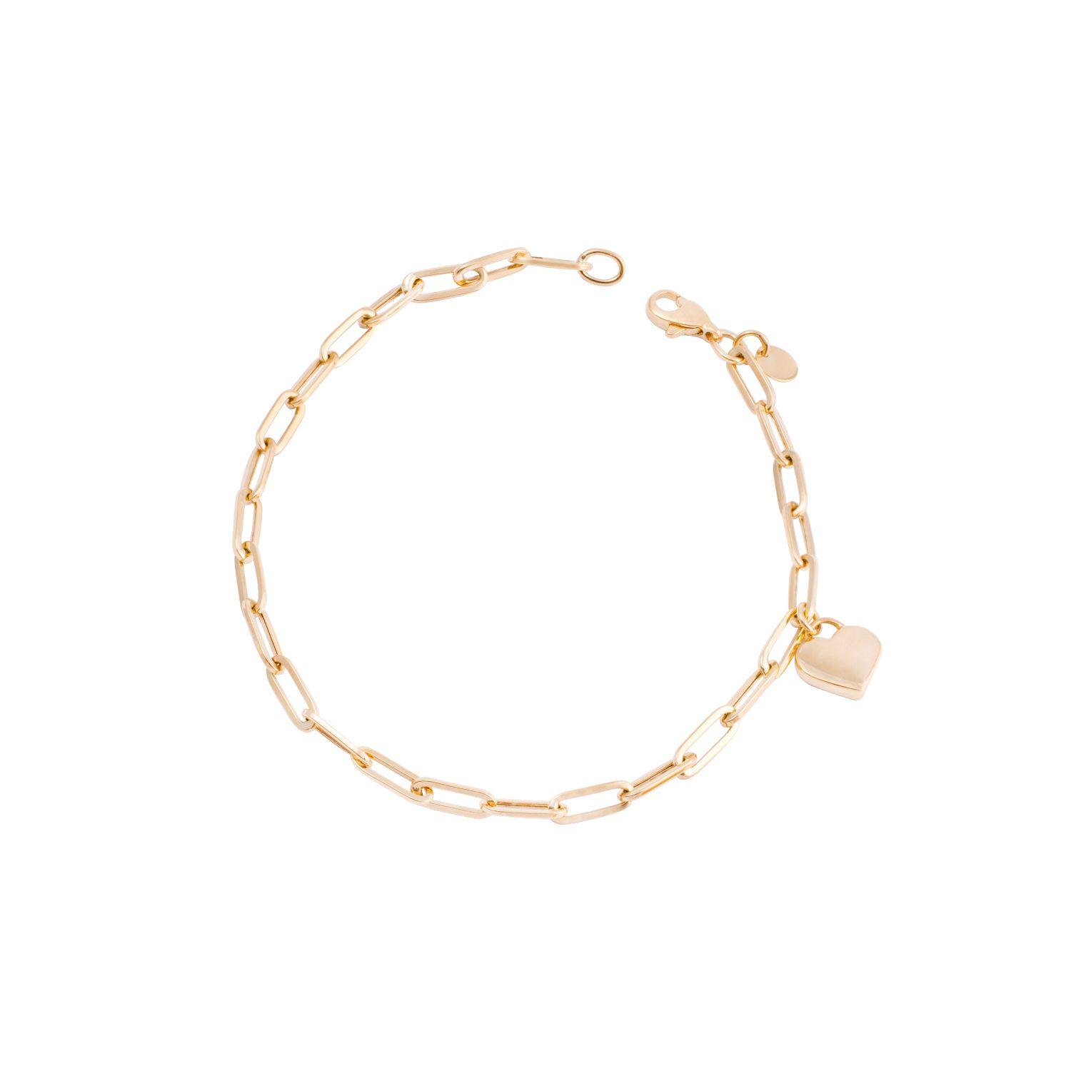 Pulsera de Oro 18kt Eslabón Corazón-0