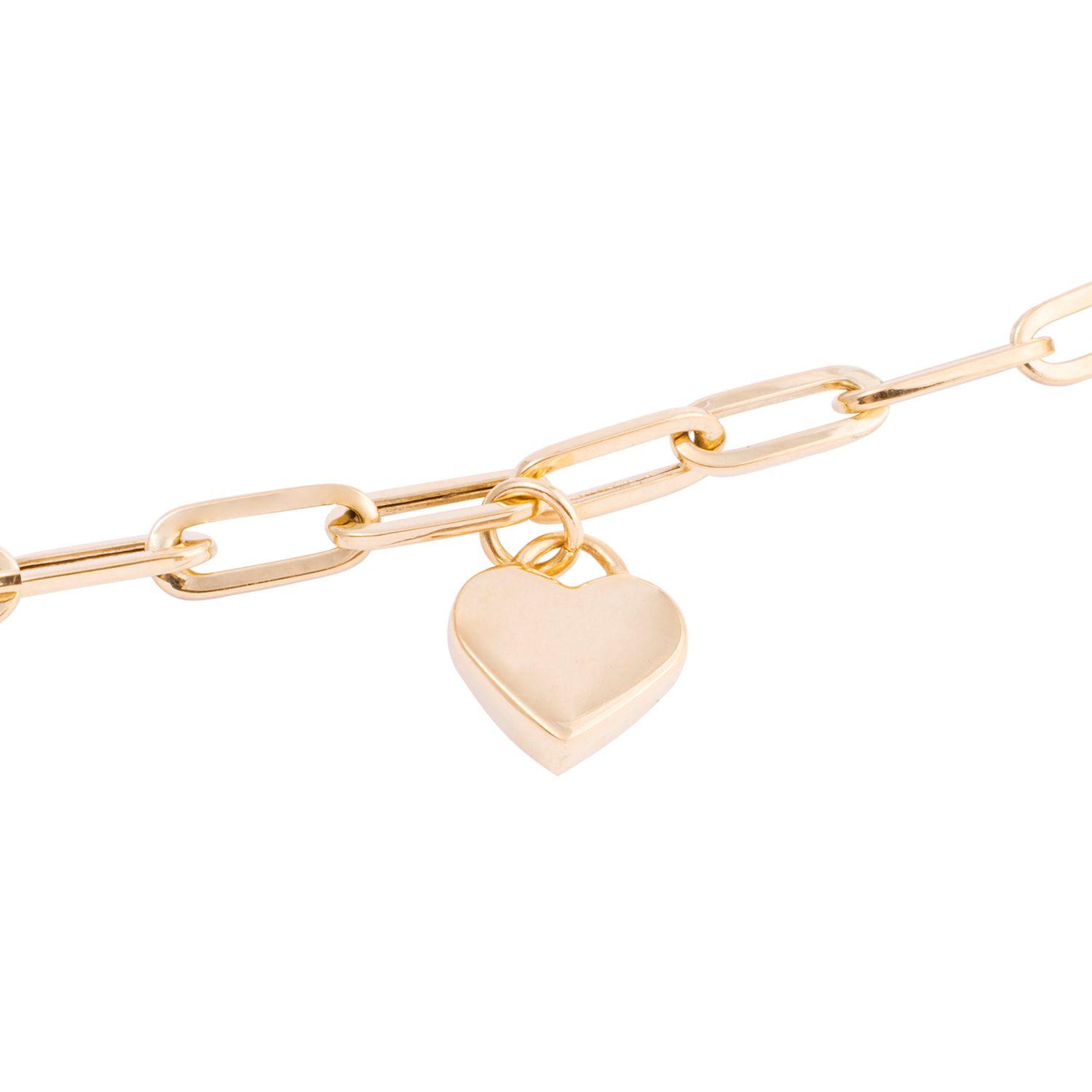 Pulsera de Oro 18kt Eslabón Corazón-2