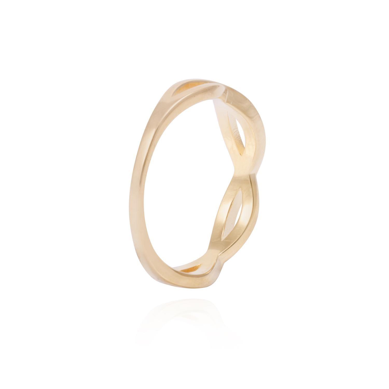 Anillo de Plata Esterlina Entrelazado Revestido en Oro 18kt-2