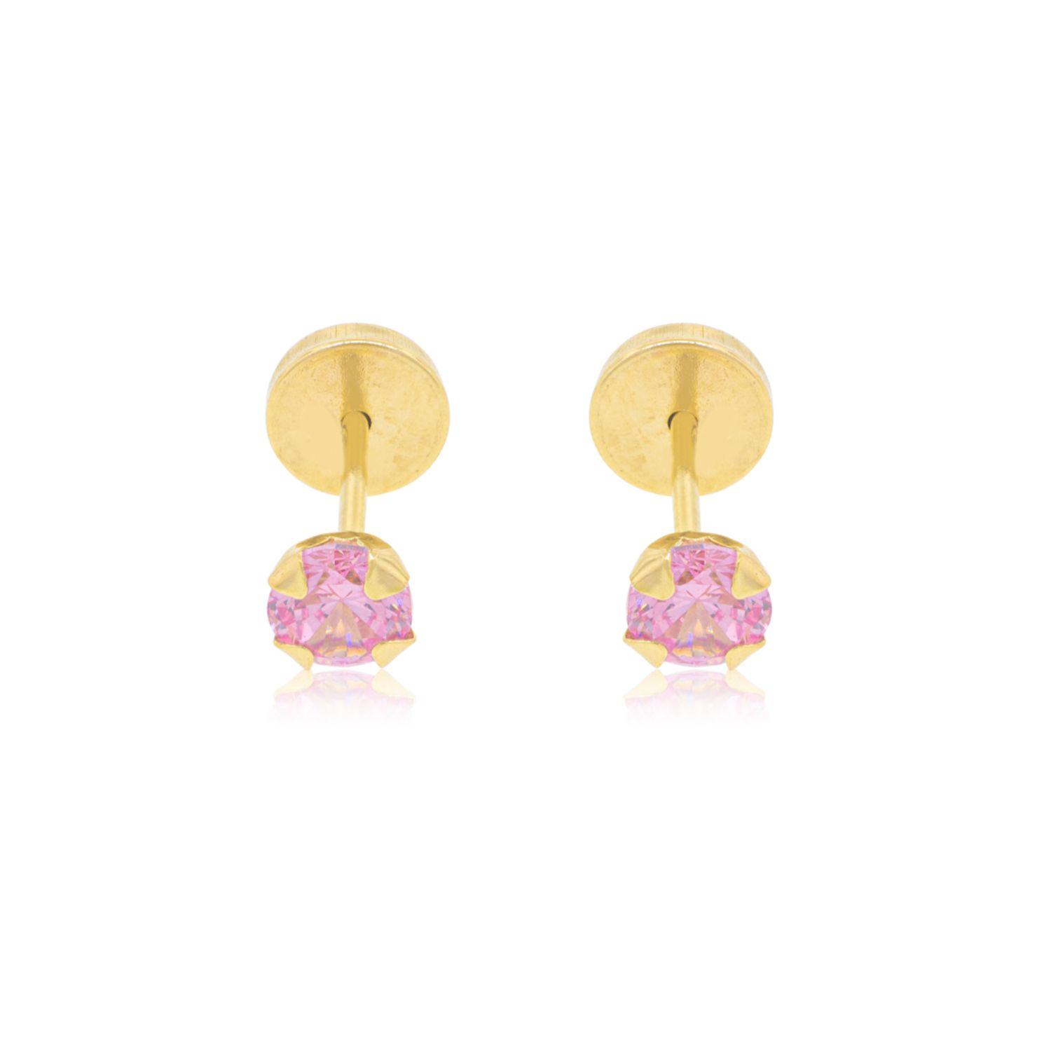 Aros de Oro 18kt Rosa de Francia 4,0mm Modelo Abridor-0