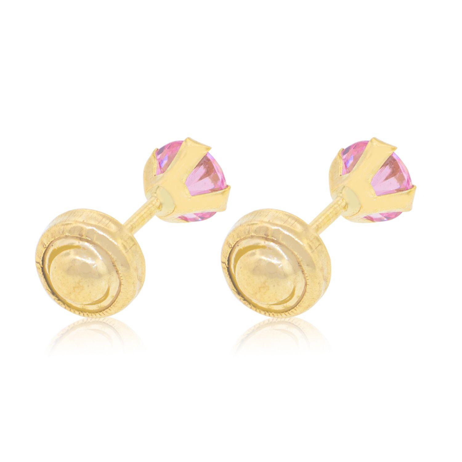 Aros de Oro 18kt Rosa de Francia 4,0mm Modelo Abridor-1