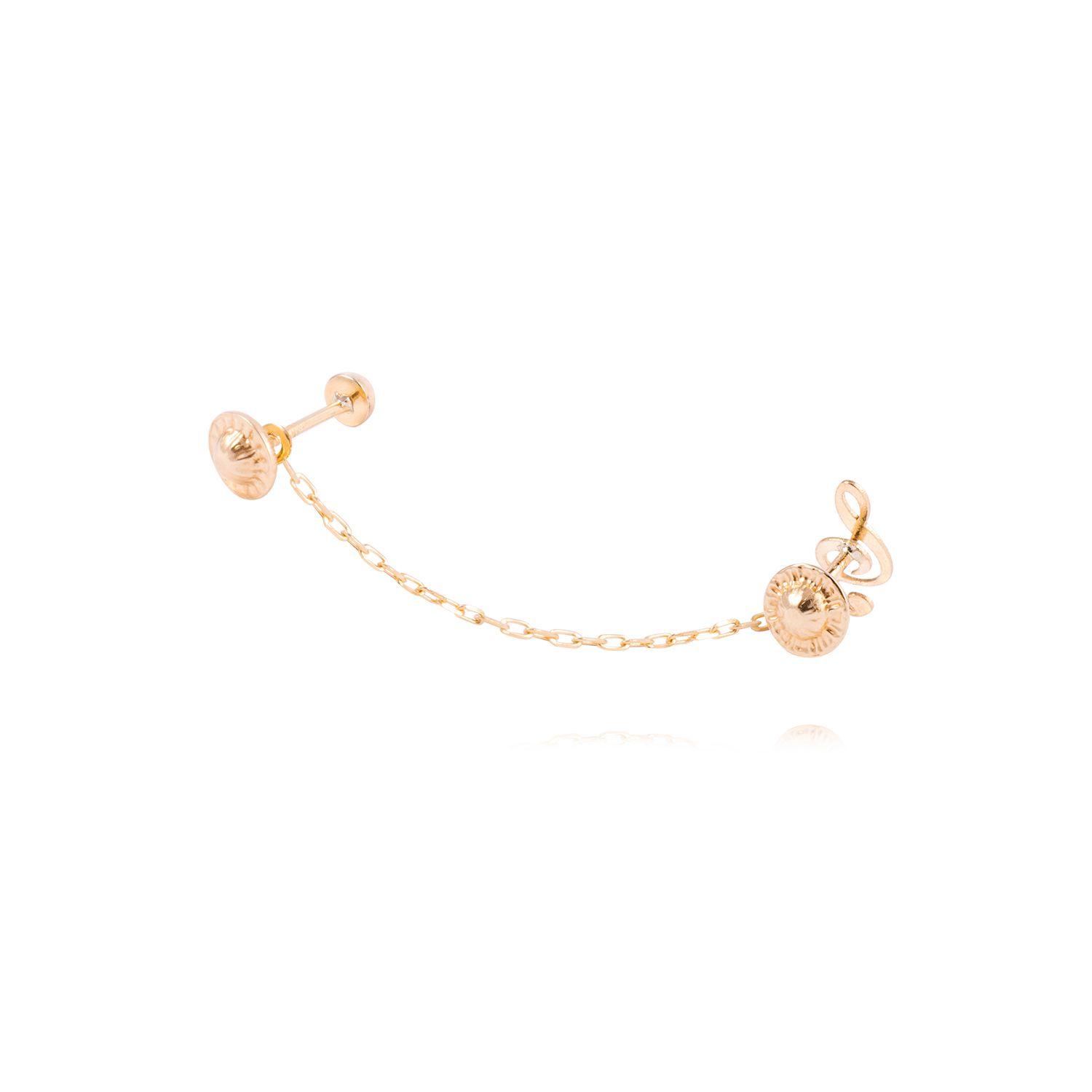 Piercing de Oro de 9kt Nota musical con colgante-3