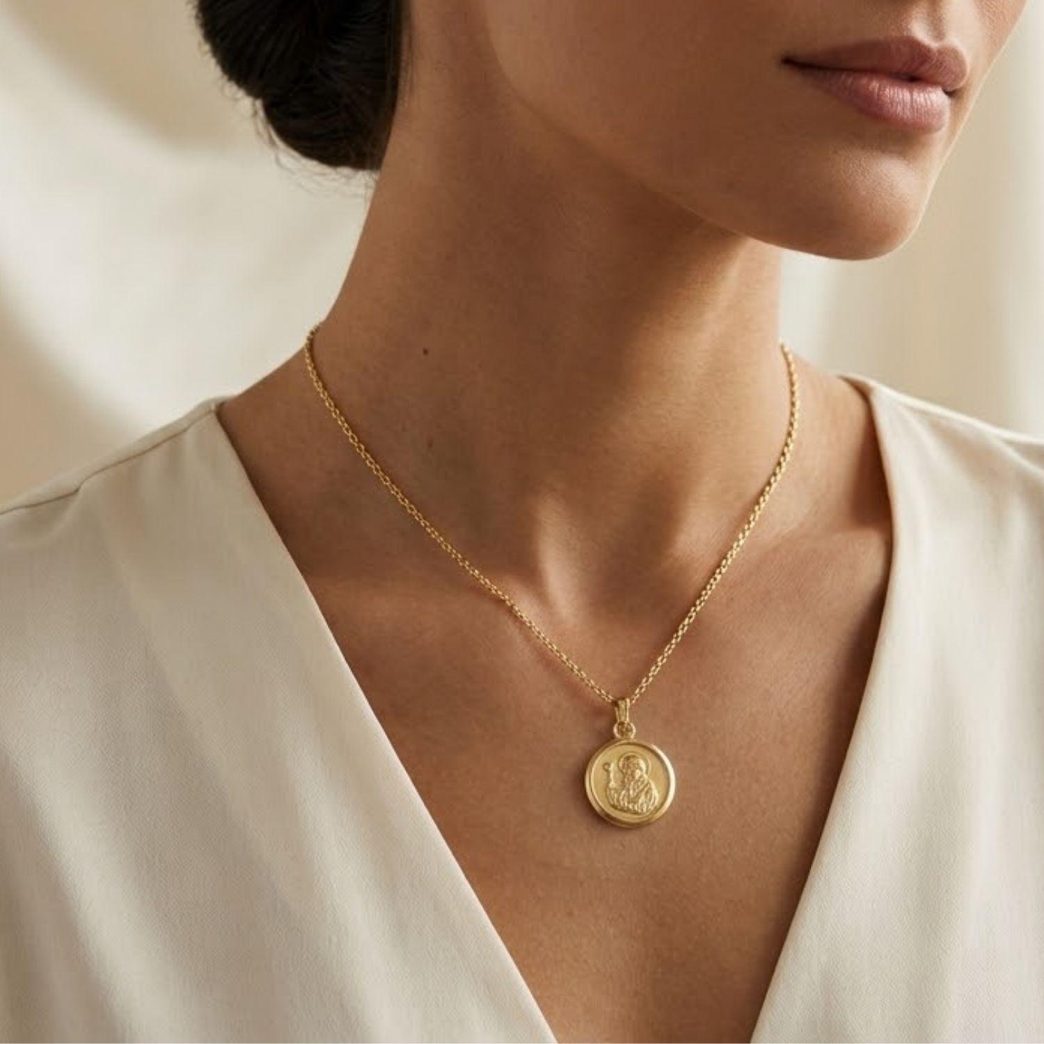 Colgante de Oro Miel 18kt San Benito  16mm-3
