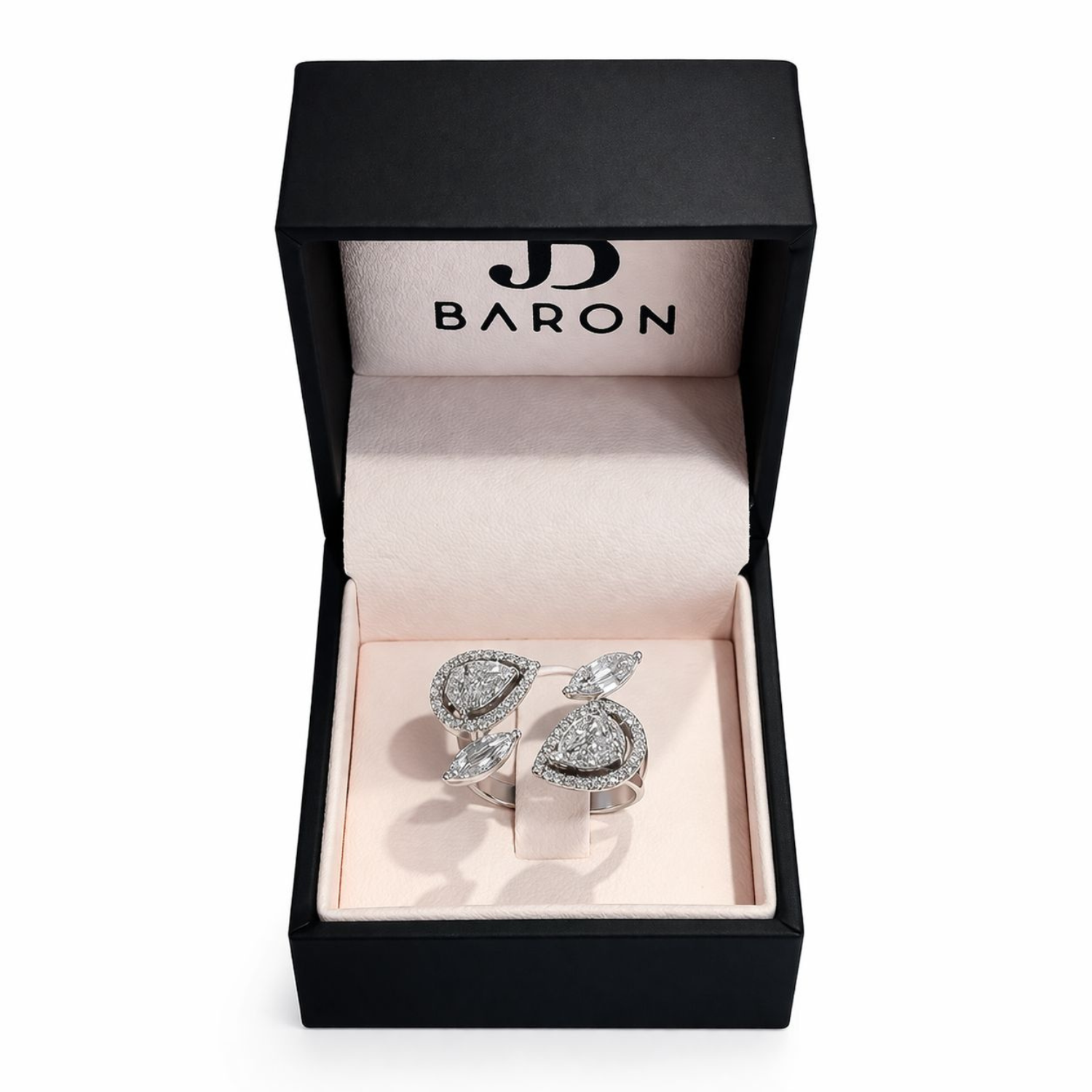 Anillo Oro Blanco 18kt Diamantes Lágrima 1,12 Qts-2