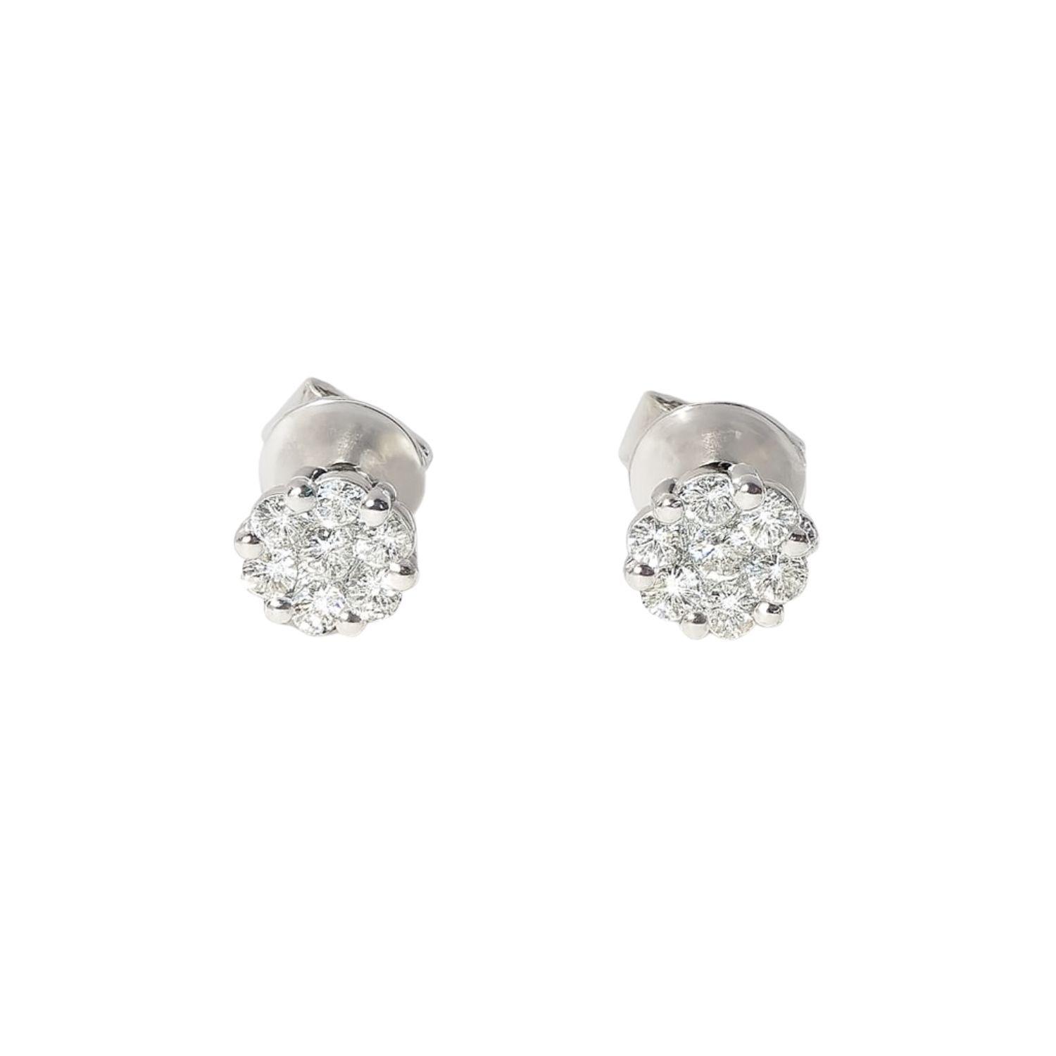Aros de Oro Blanco 18kt Diamantes 30Pts Total | Danielle Costantini-0