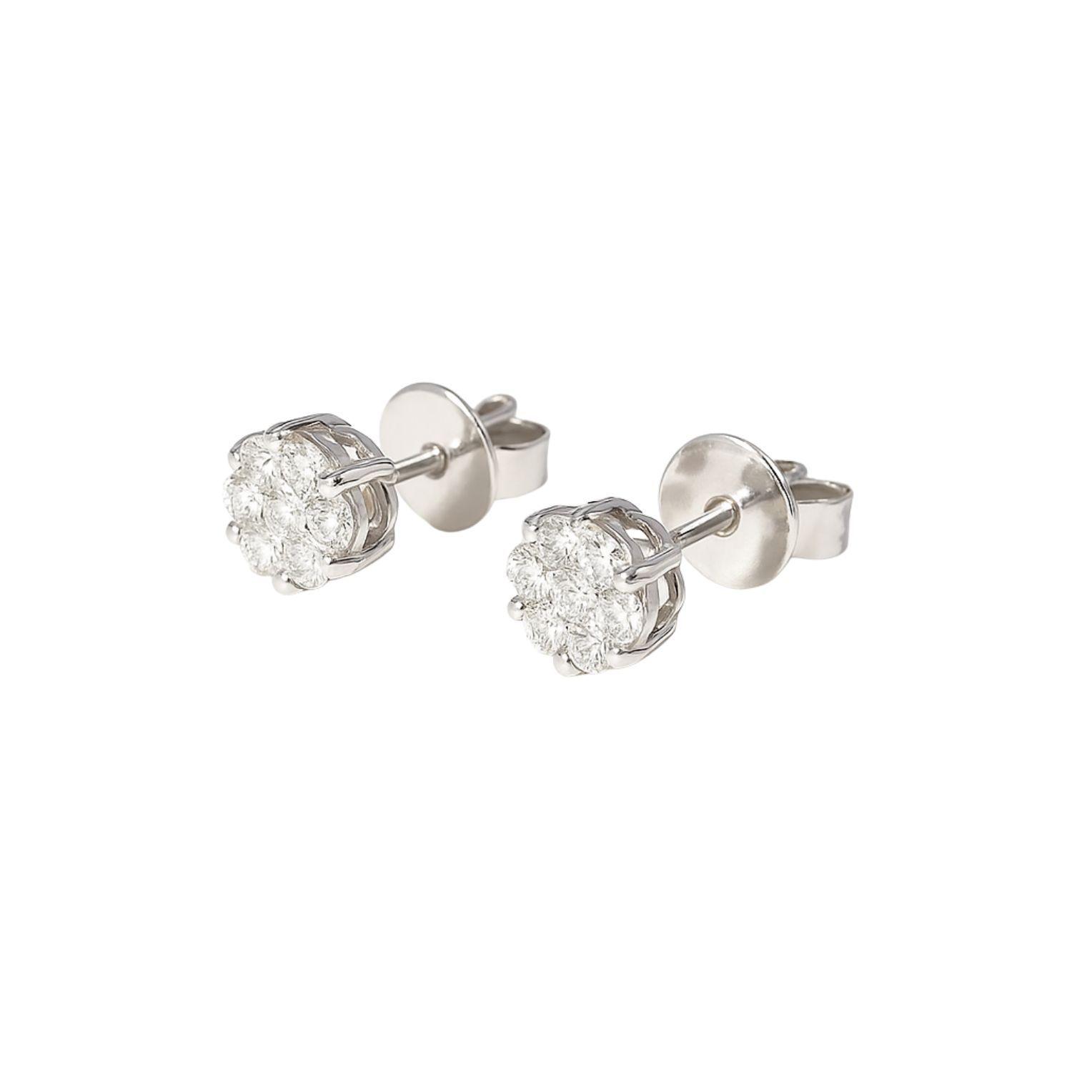 Aros de Oro Blanco 18kt Diamantes 30Pts Total | Danielle Costantini-1
