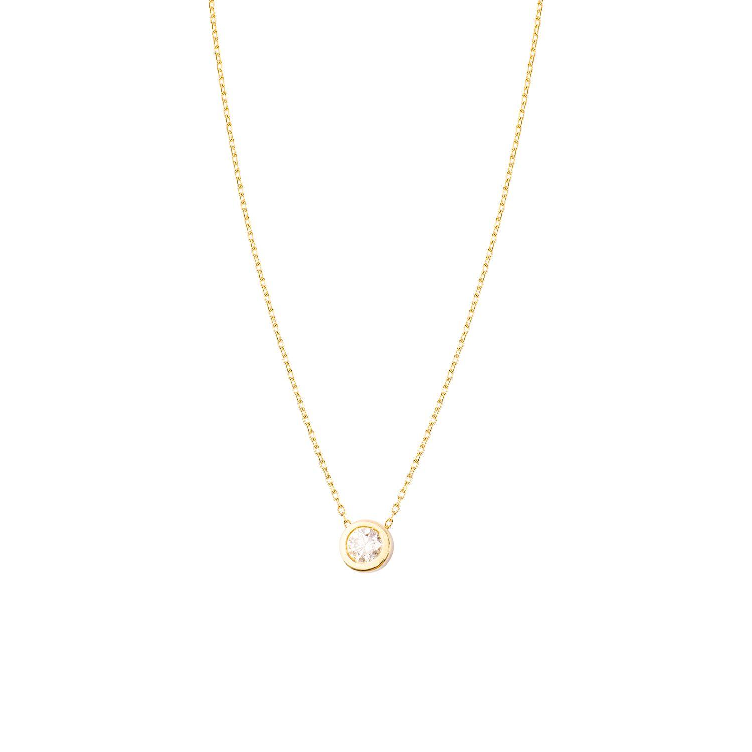 Collar Oro Amarillo 18kt Diamantes Punto de Luz 10 Pts-2