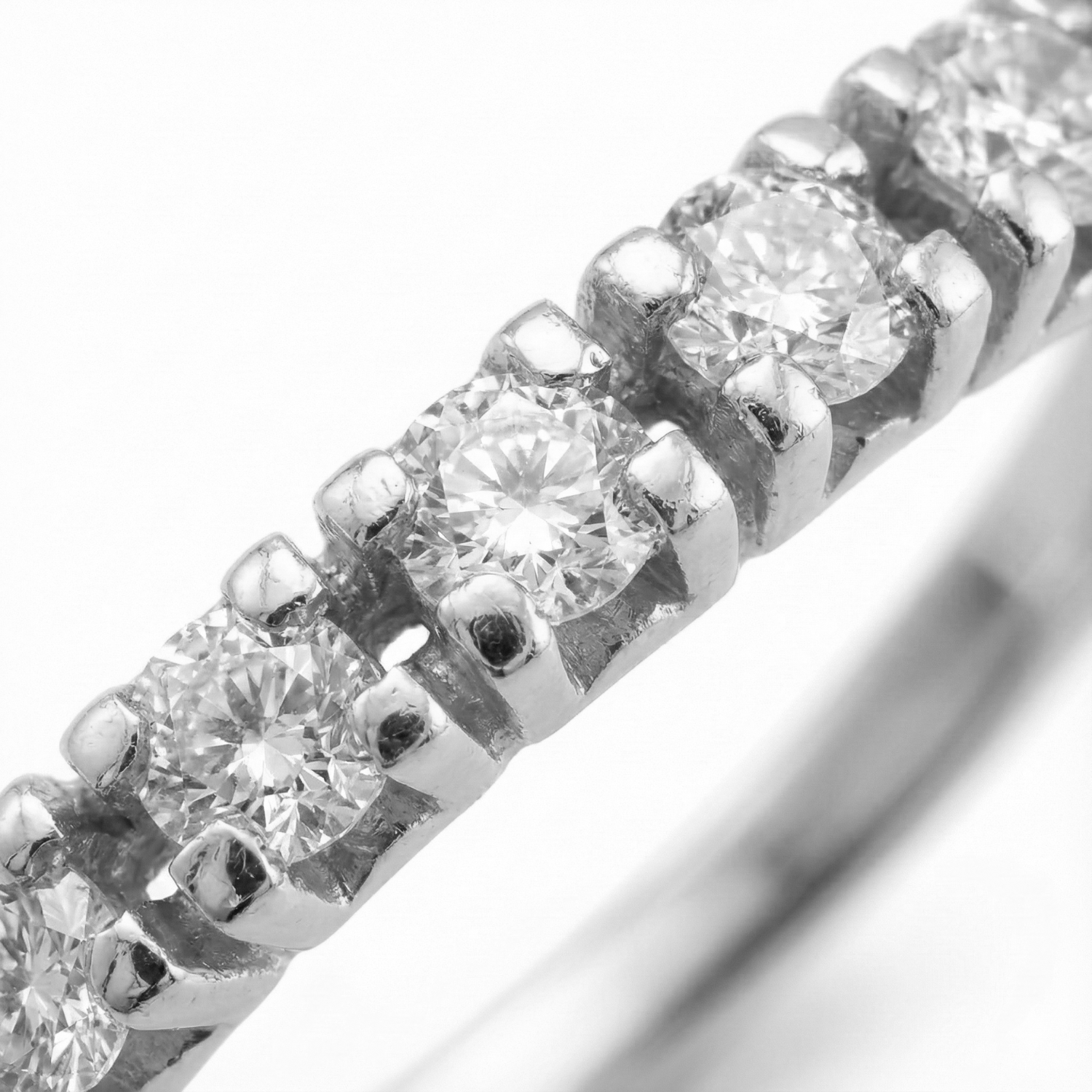 Anillo Oro 18kt Platino Cintillo Eternidad Circonitas-4