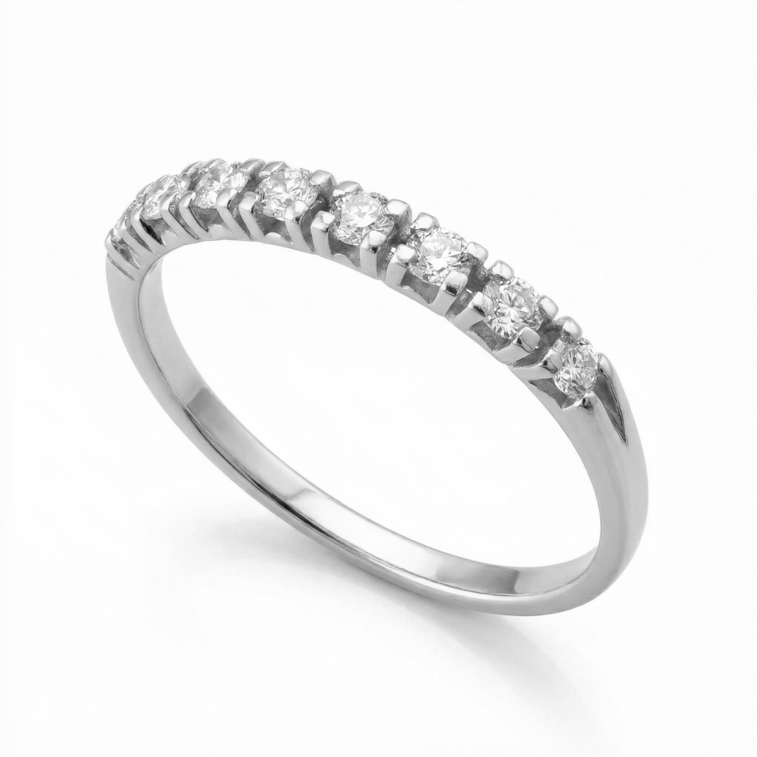 Anillo Oro 18kt Platino Cintillo Eternidad Circonitas-5