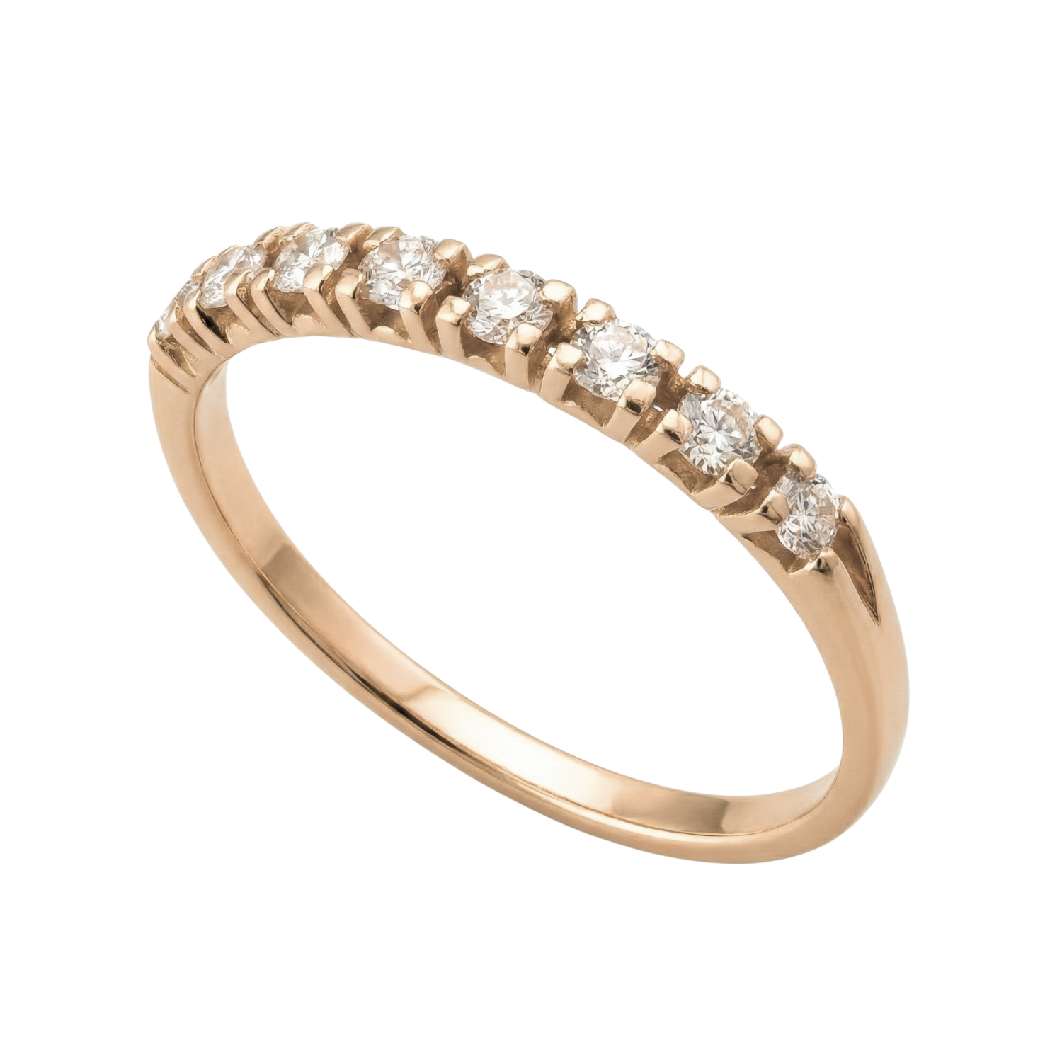 Anillo Oro 18kt Platino Cintillo Eternidad Circonitas-8