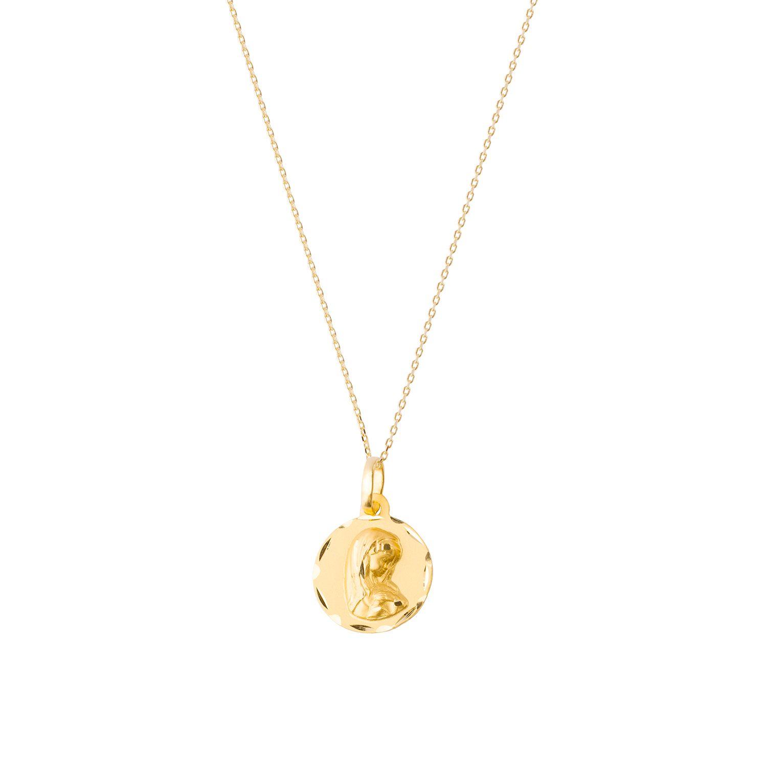 Colgante de Oro 18kt Virgen Niña 14mm-2