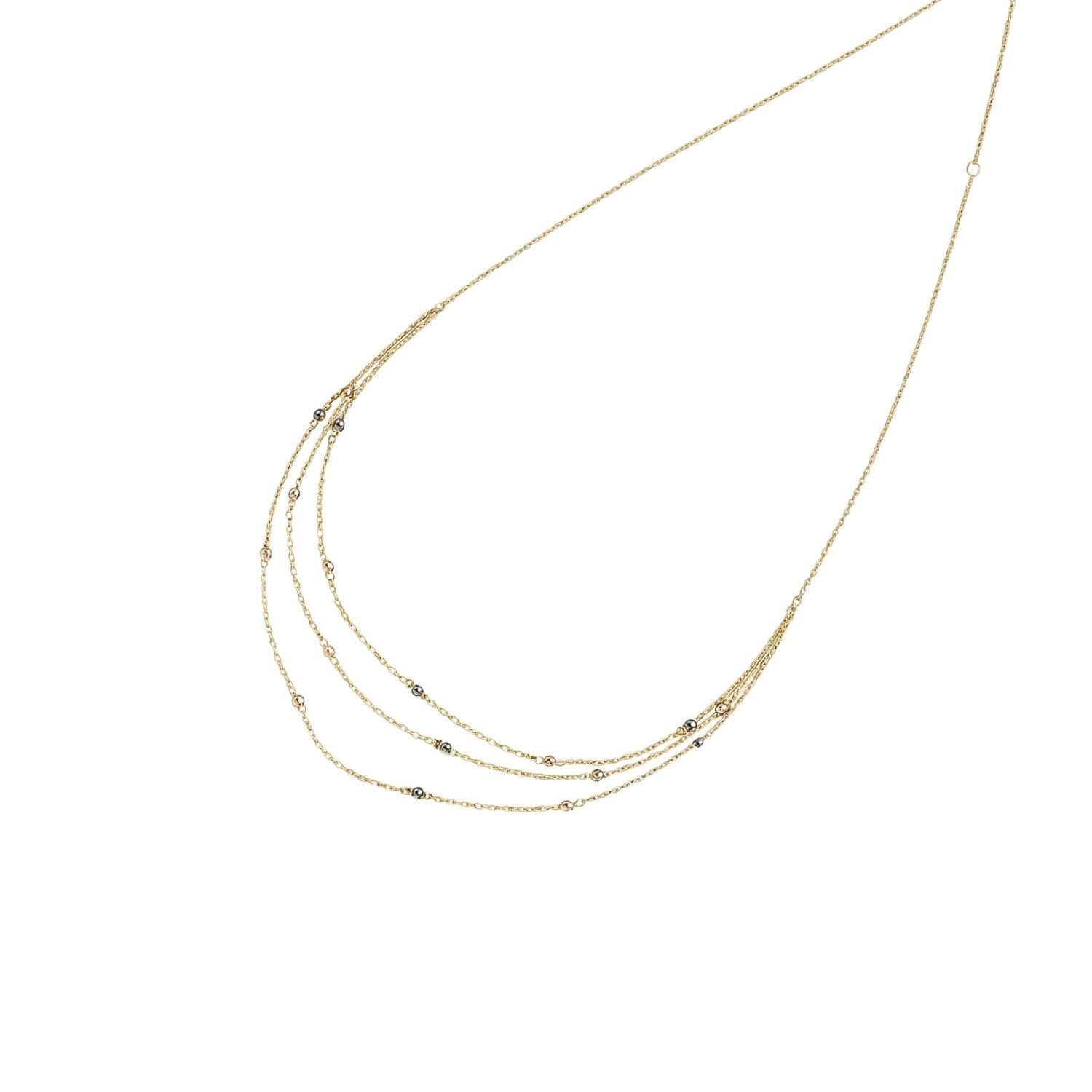 Collar Oro Amarillo 18kt Tres Cadenas-2