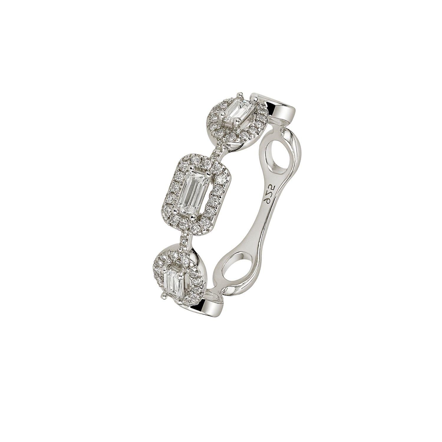 Anillo de Plata Esterlina 925 Triada con Circonita-0