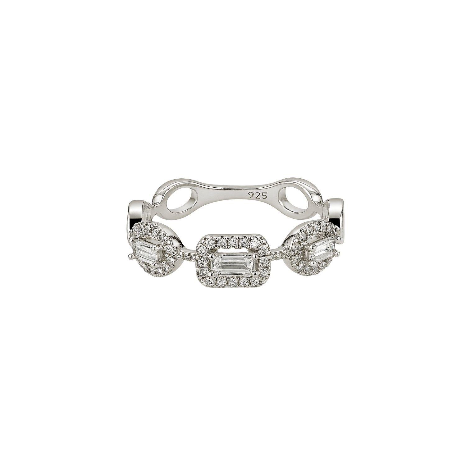 Anillo de Plata Esterlina 925 Triada con Circonita-1