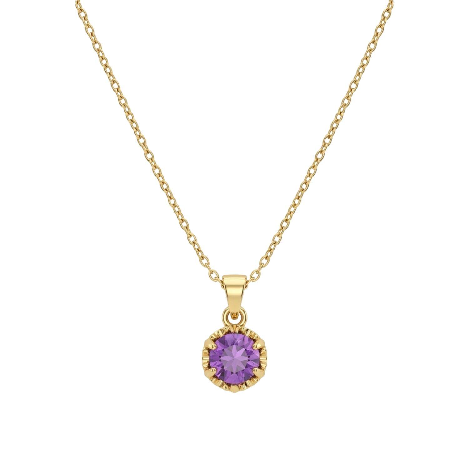 Colgante Oro Miel 18kt Sol con Garras de Amatista 4mm-2