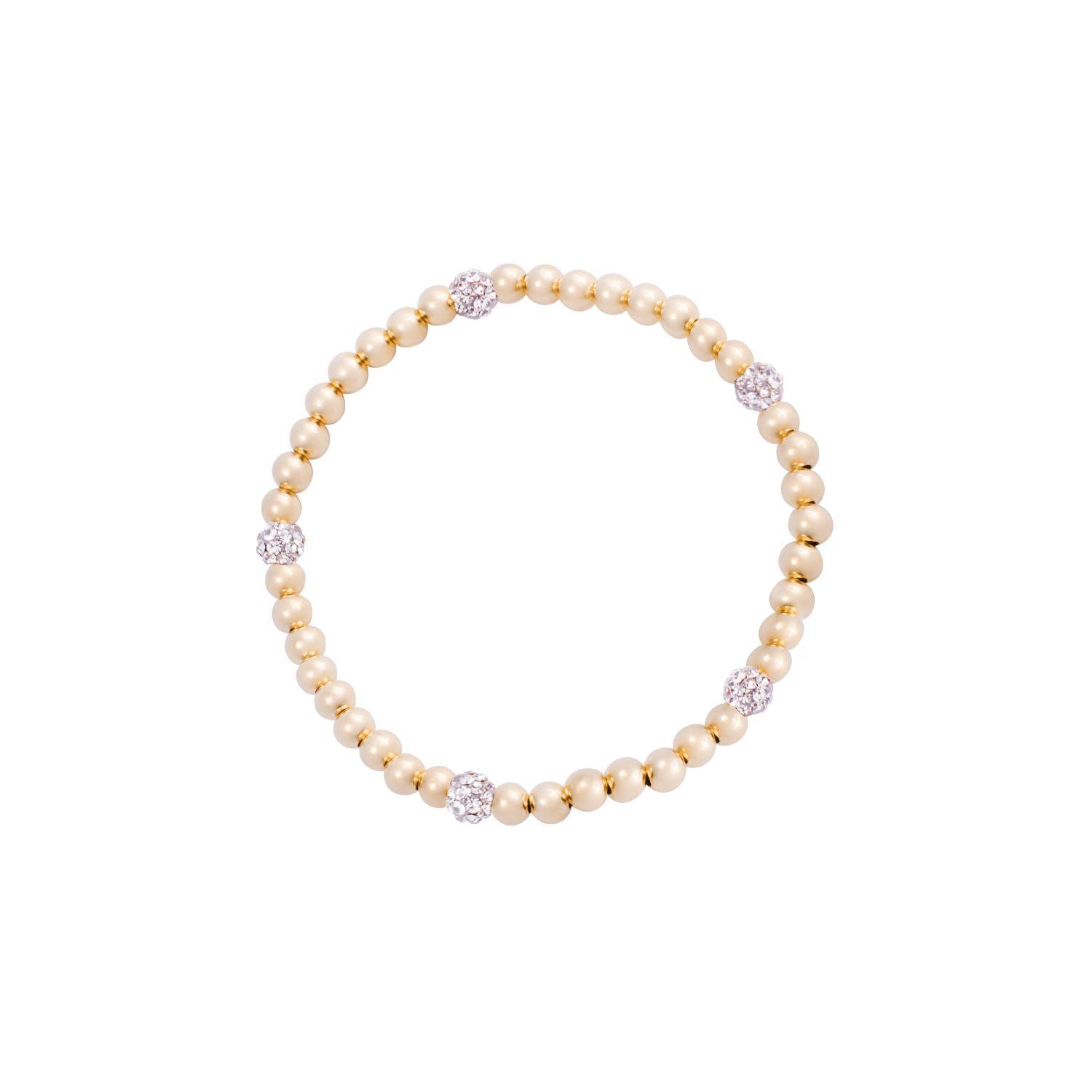 Pulsera de Plata Esterlina 925 White Sparkle Bañado en Oro 14kt-2