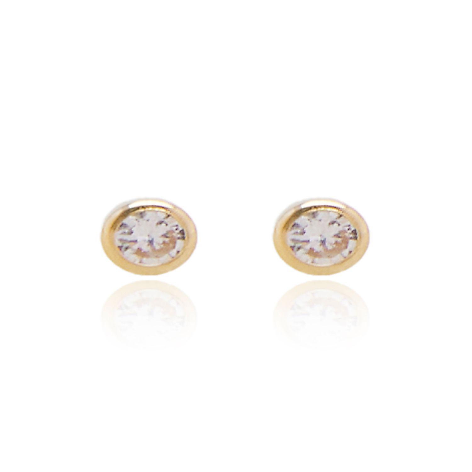 Aros de Oro 18kt Circón Rosa-0