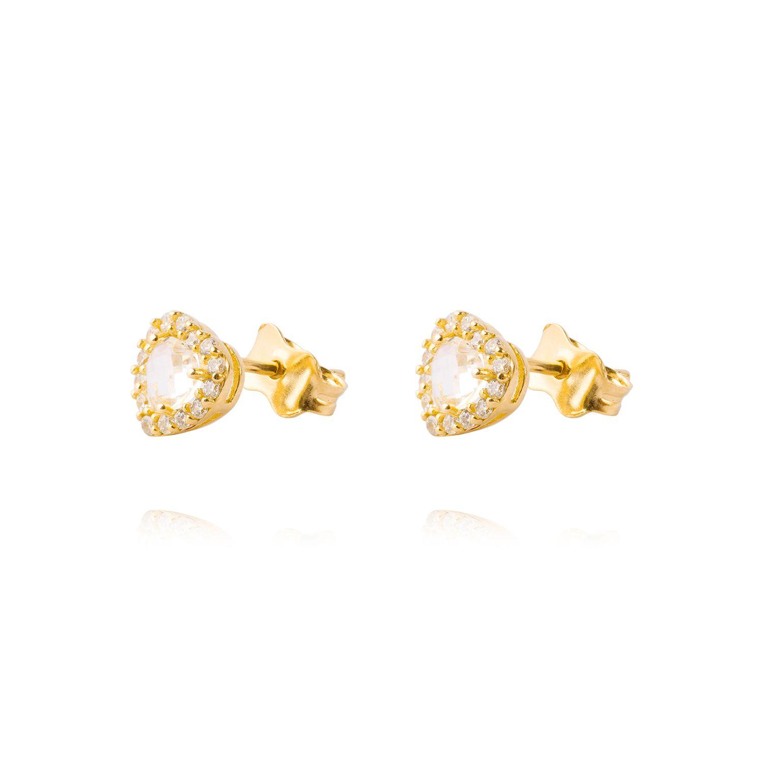 Aros de Oro 18kt Modelo Corazón con Circones-0