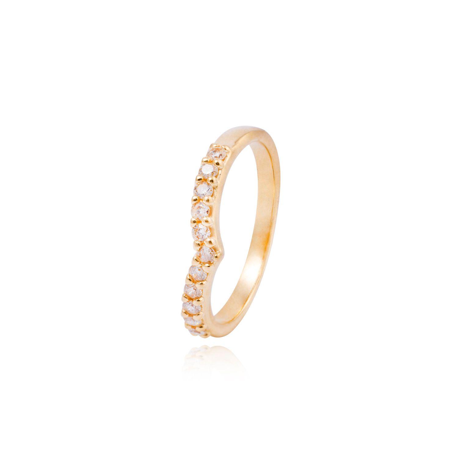 Anillo Compromiso de Oro 18Kt Medio cintillo en punta-0