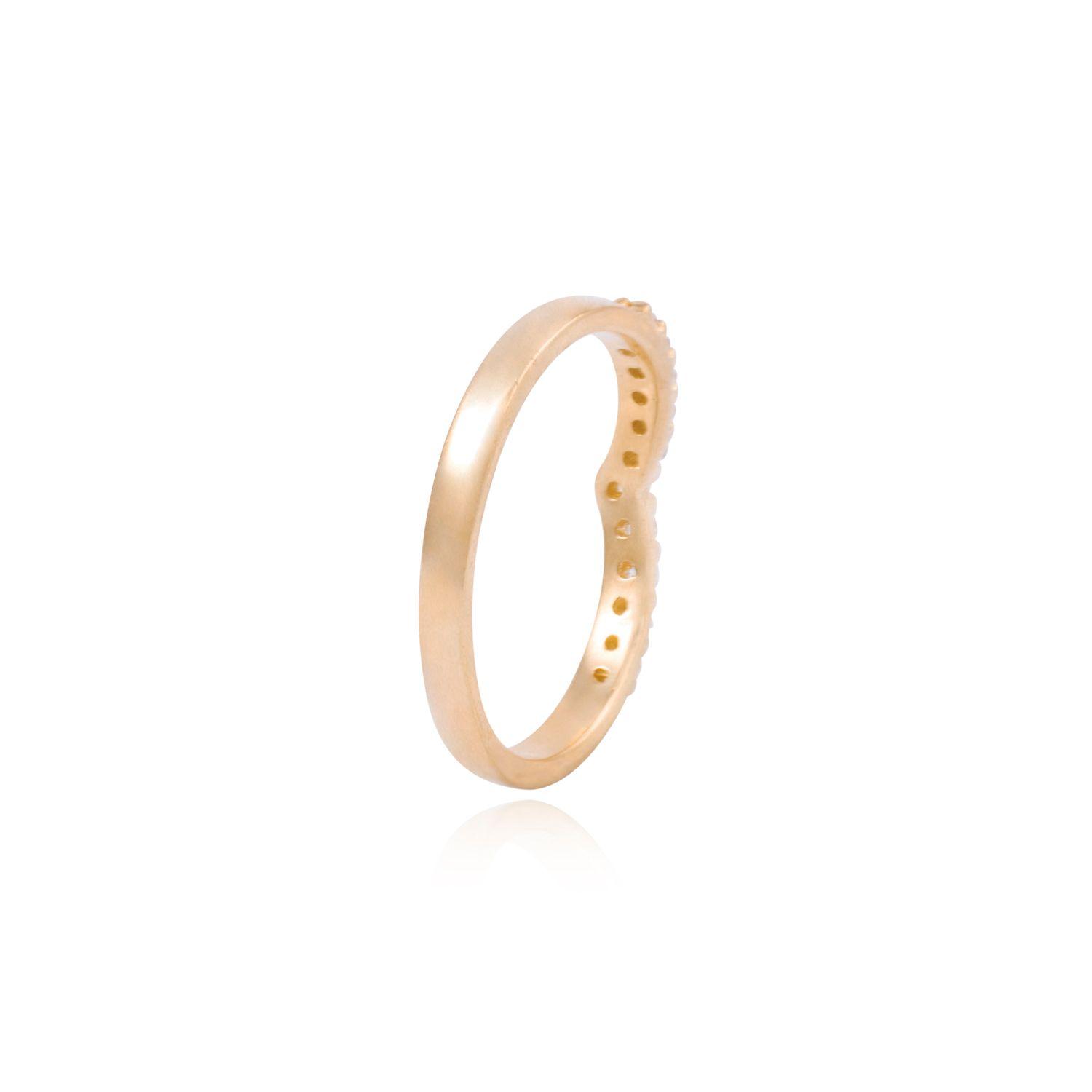 Anillo Compromiso de Oro 18Kt Medio cintillo en punta-2